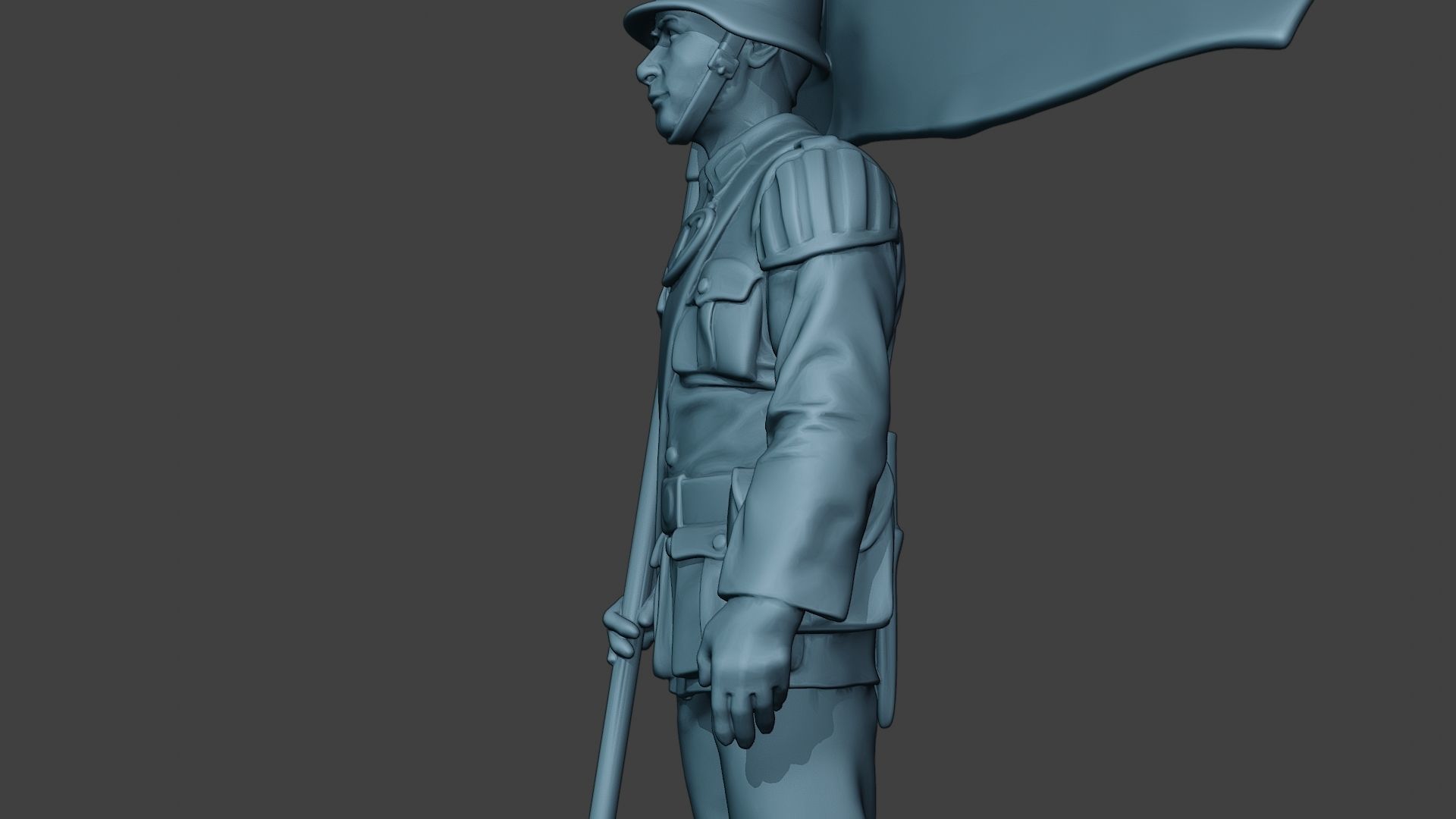 German musician soldier ww2 Stand flag G8 3D print model_17