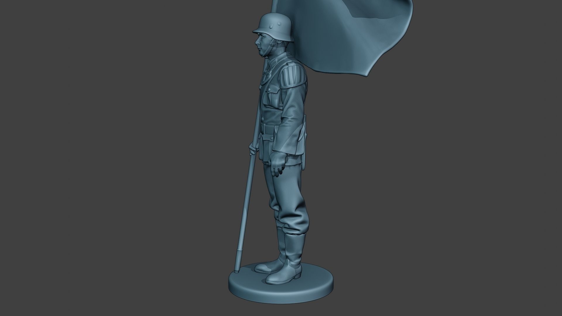 German musician soldier ww2 Stand flag G8 3D print model_3