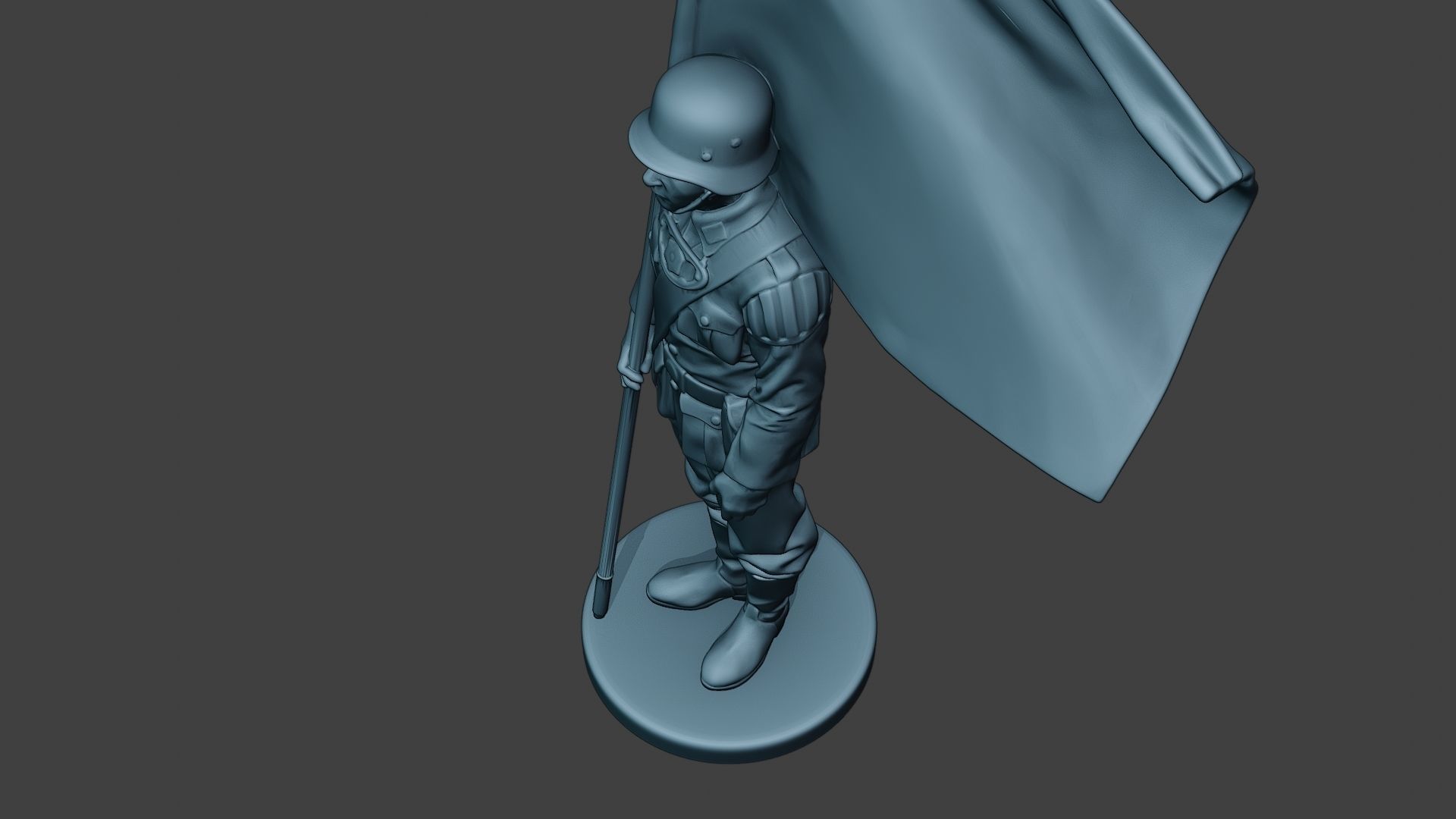 German musician soldier ww2 Stand flag G8 3D print model_15