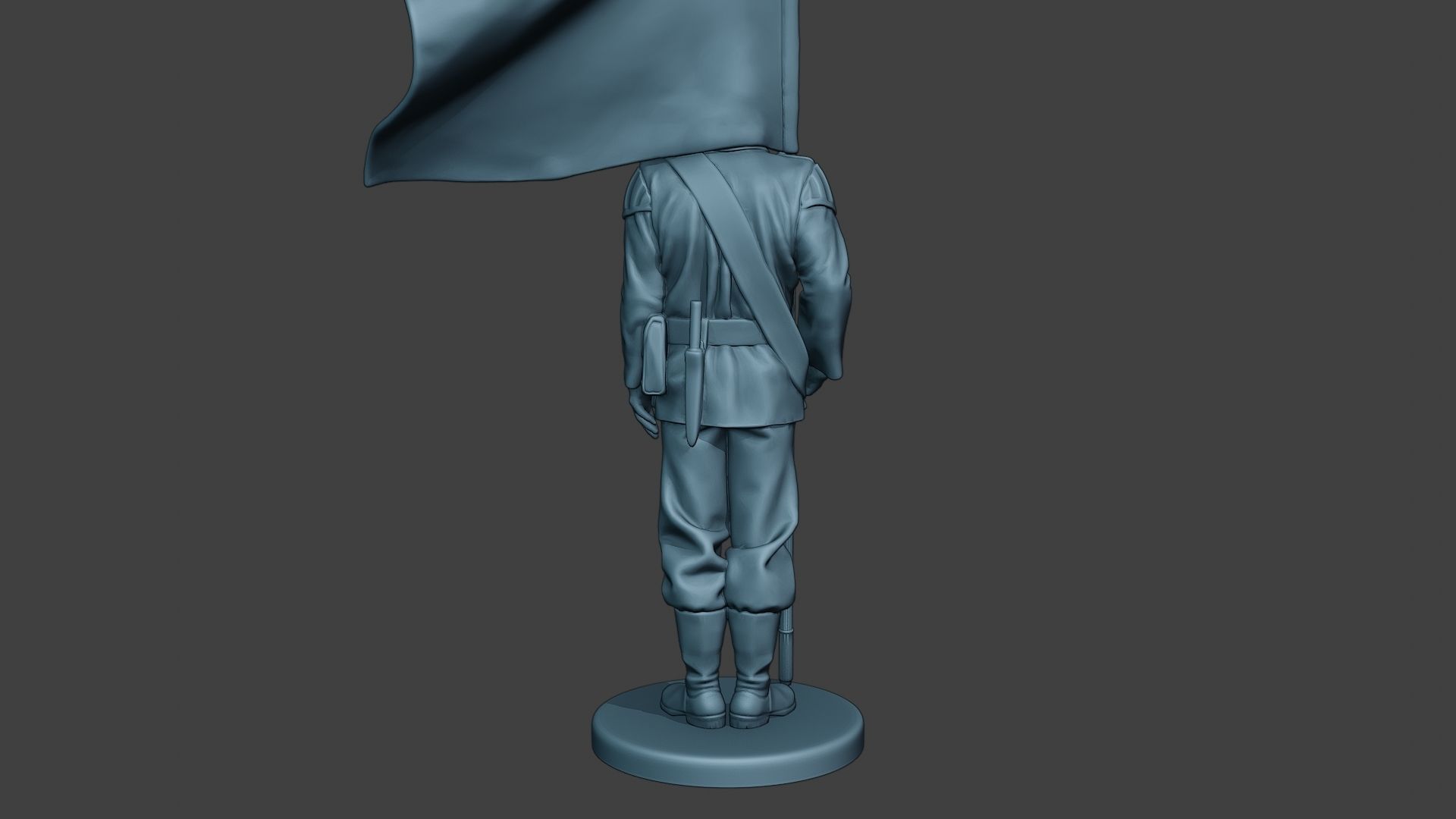German musician soldier ww2 Stand flag G8 3D print model_6