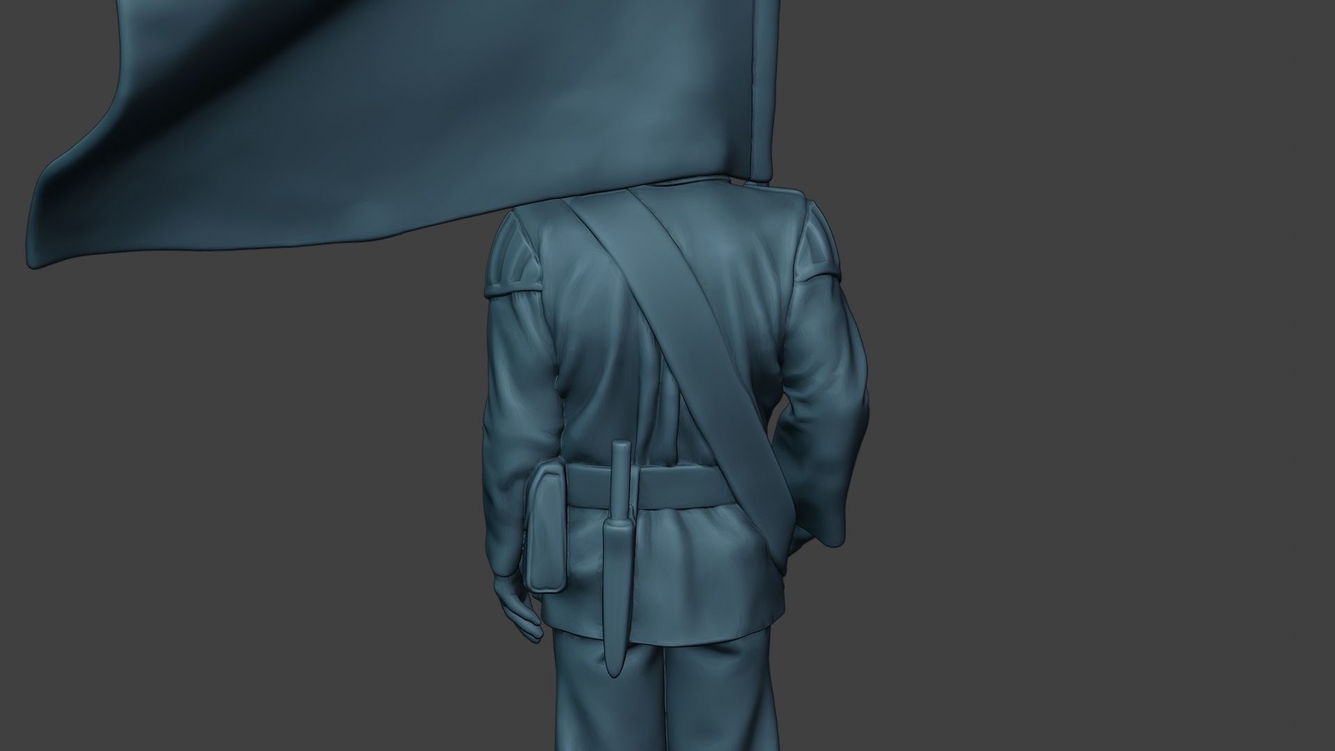 German musician soldier ww2 Stand flag G8 3D print model_21