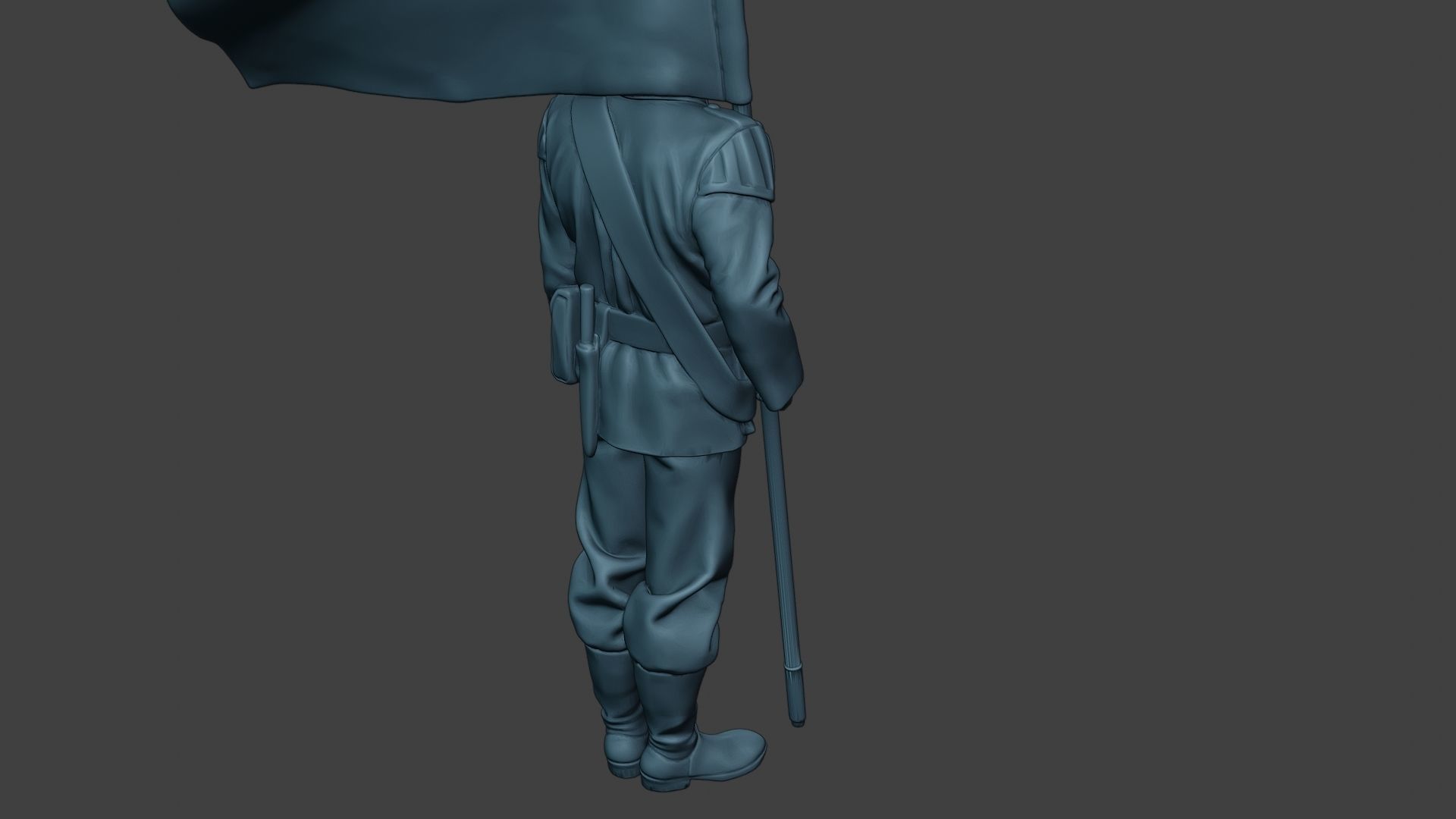 German musician soldier ww2 Stand flag G8 3D print model_24