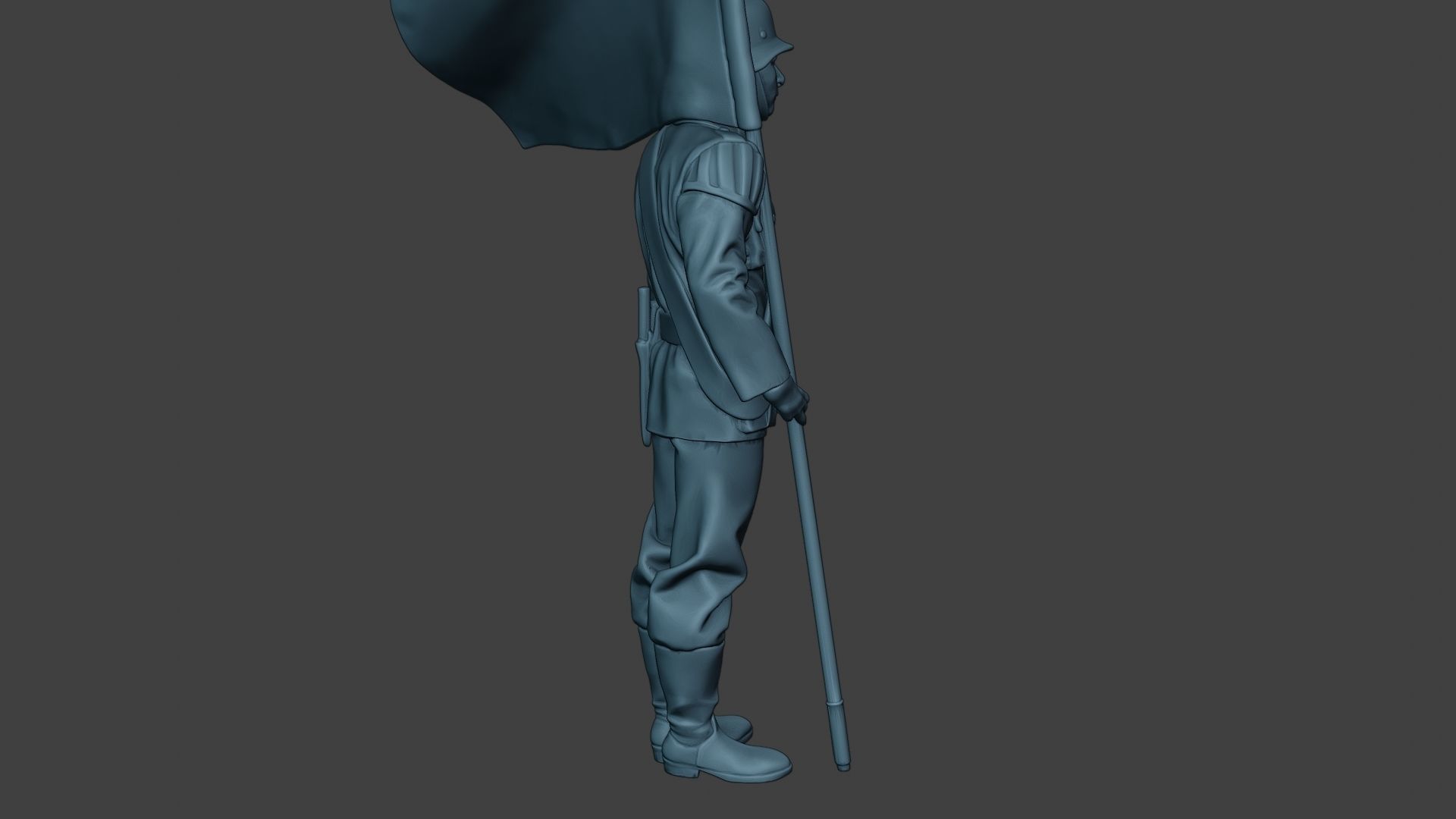 German musician soldier ww2 Stand flag G8 3D print model_31