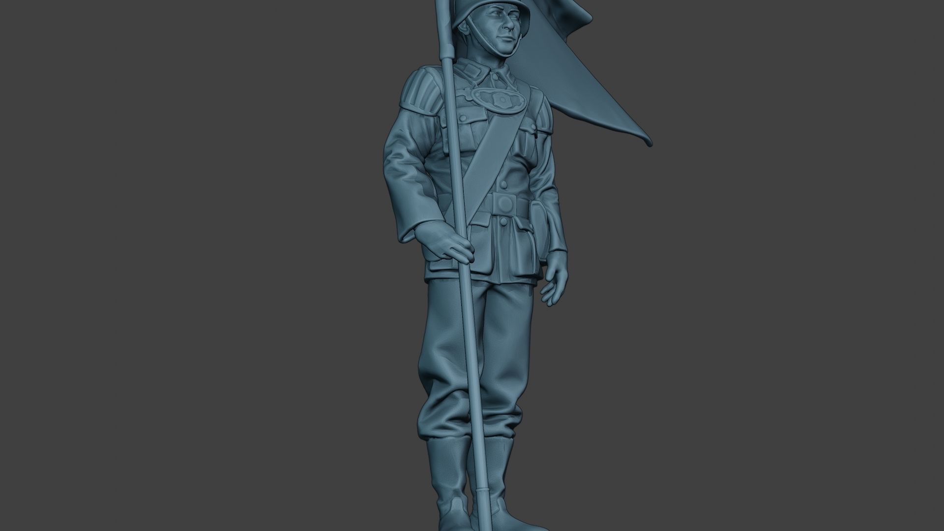 German musician soldier ww2 Stand flag G8 3D print model_13