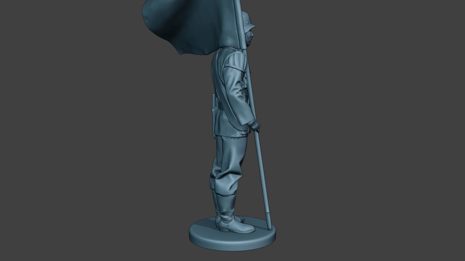 German musician soldier ww2 Stand flag G8 3D print model_8