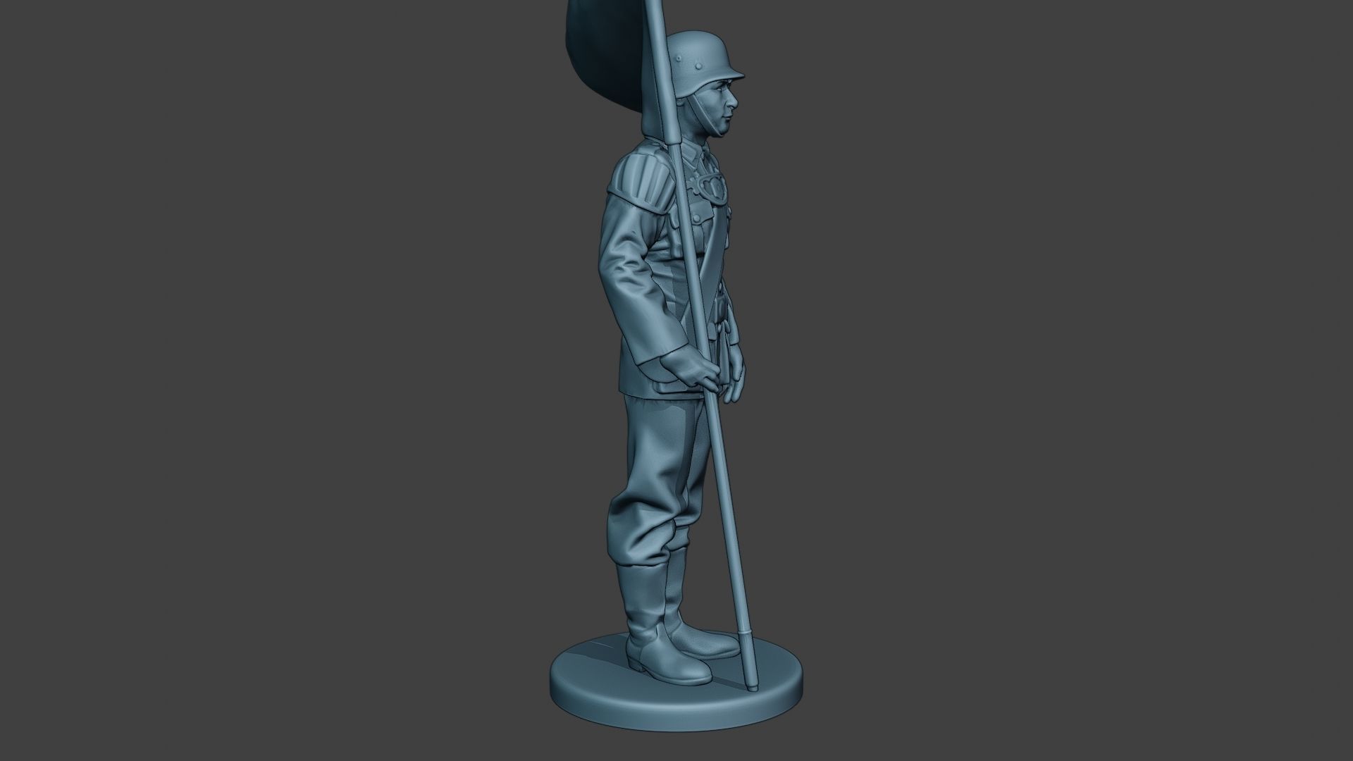 German musician soldier ww2 Stand flag G8 3D print model_9