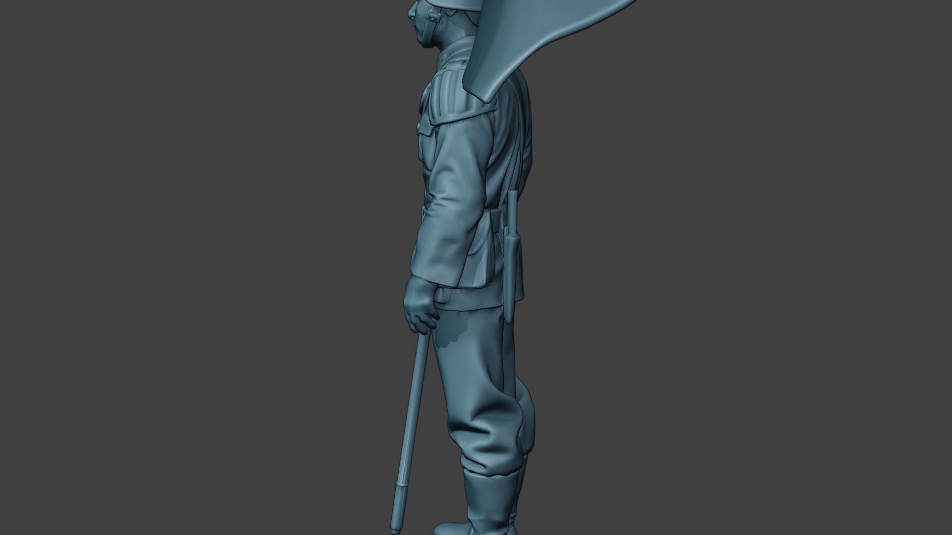 German musician soldier ww2 Stand flag G8 3D print model_26