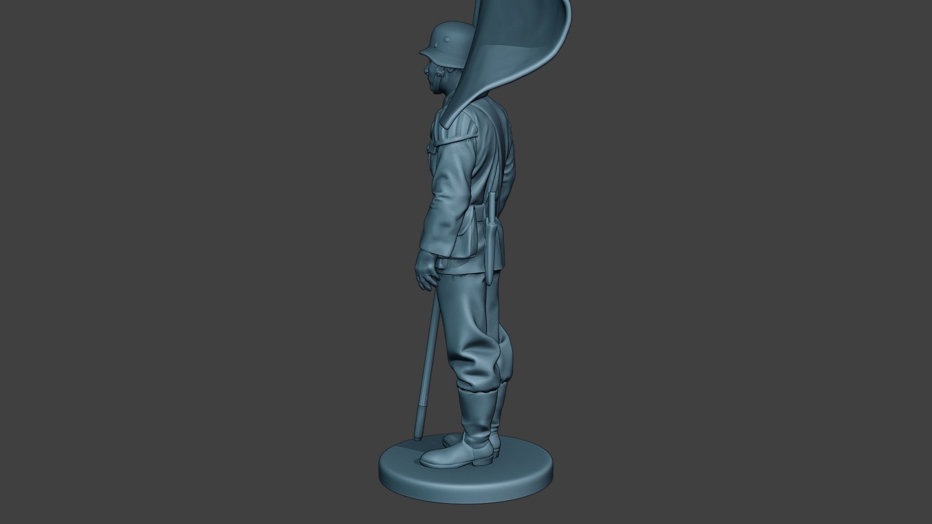 German musician soldier ww2 Stand flag G8 3D print model_4
