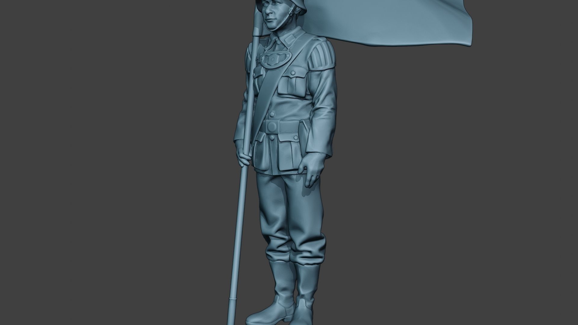 German musician soldier ww2 Stand flag G8 3D print model_27