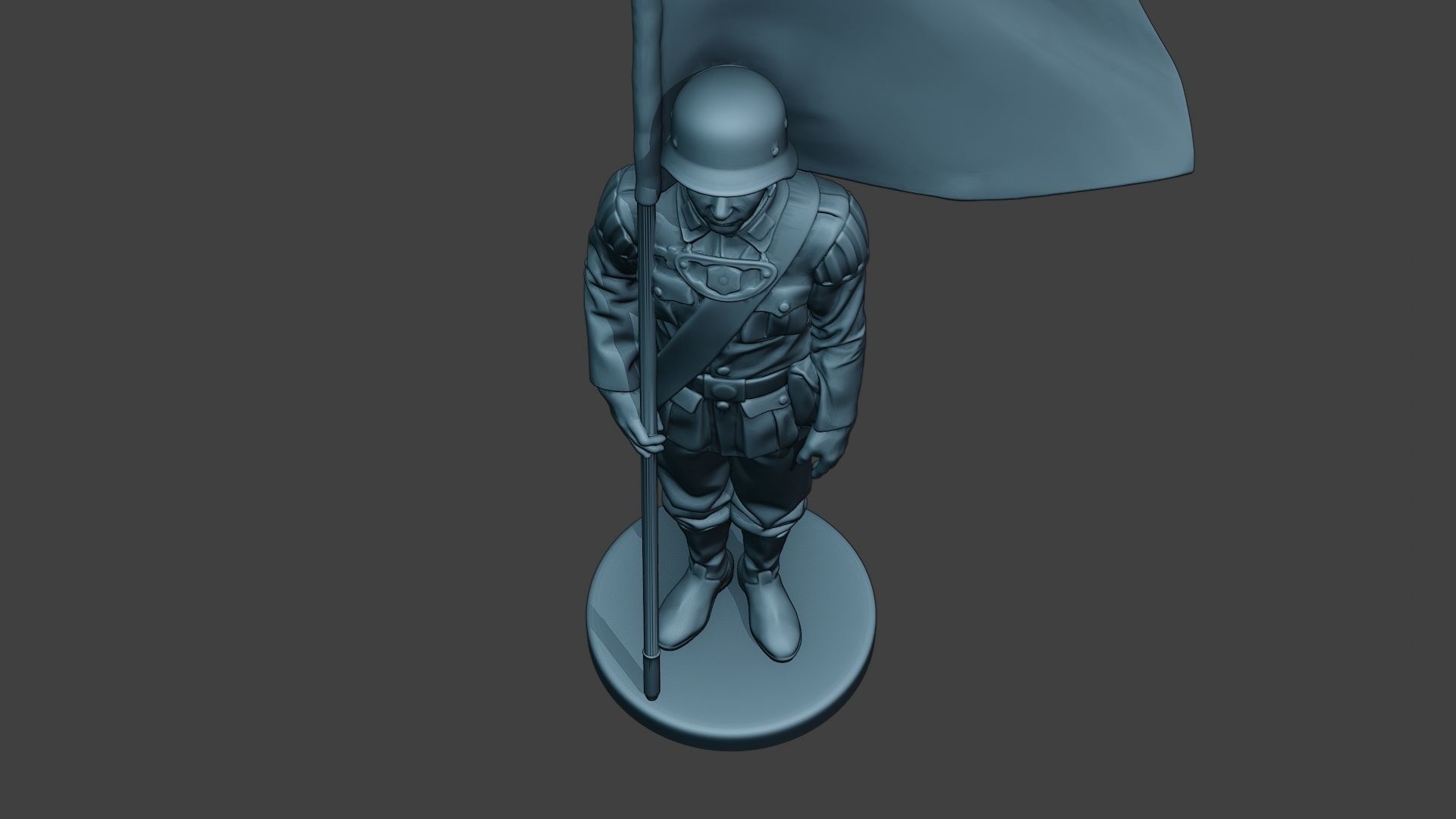 German musician soldier ww2 Stand flag G8 3D print model_14