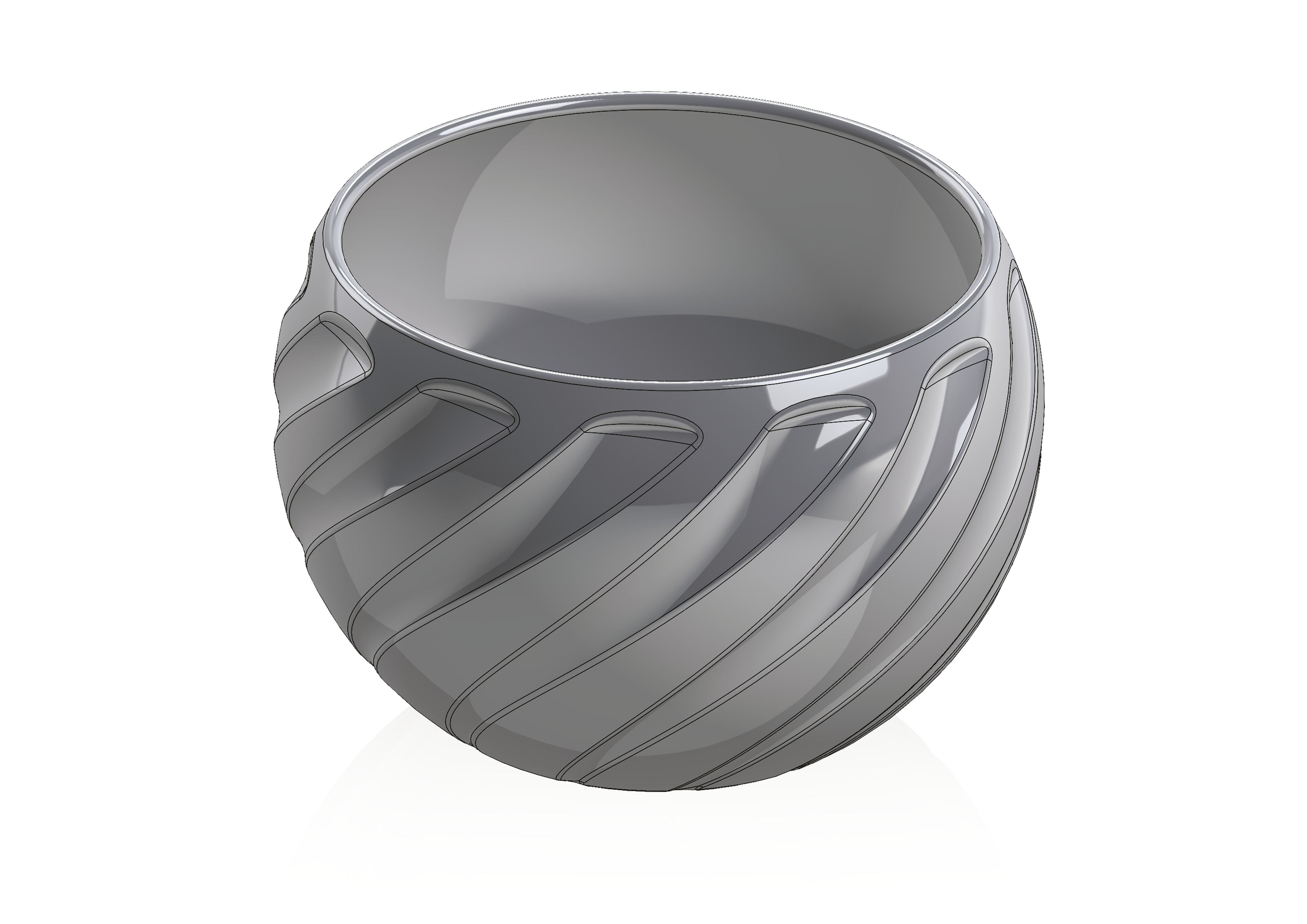 spvase clear glass cup with swirls 3D print model_6