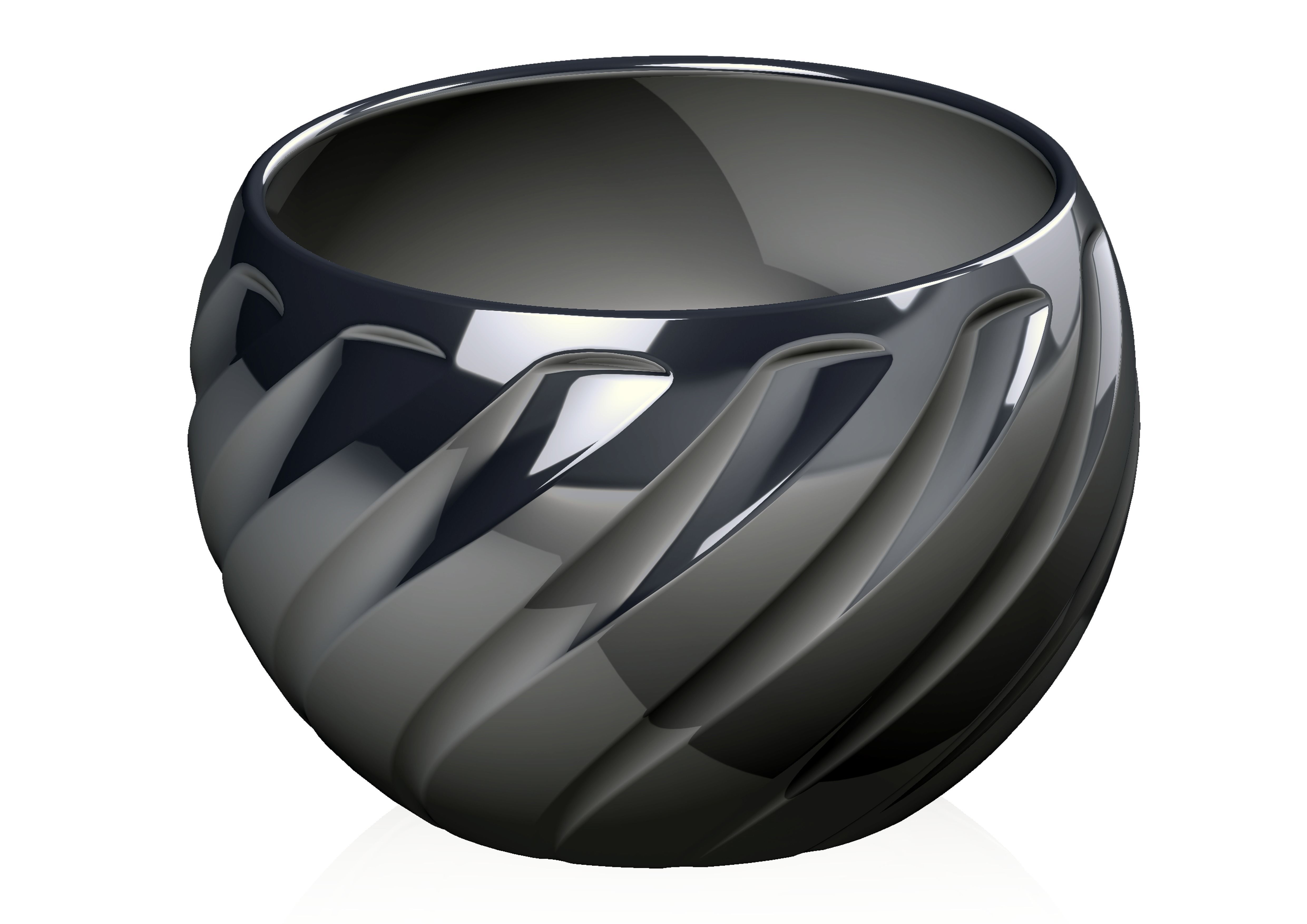 spvase clear glass cup with swirls 3D print model_4