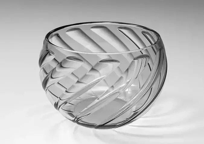 spvase clear glass cup with swirls 3D print model