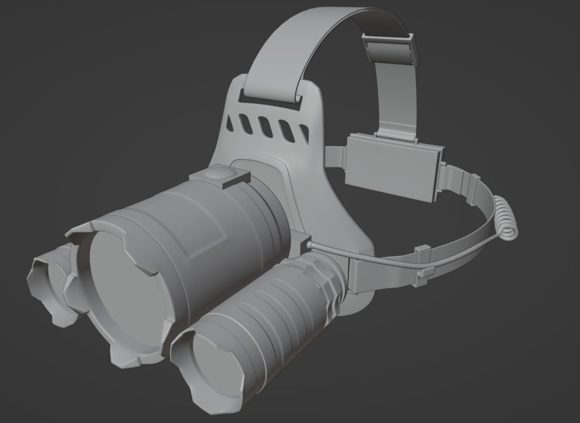Flashlight headlamps for camping and hiking 3D model_4