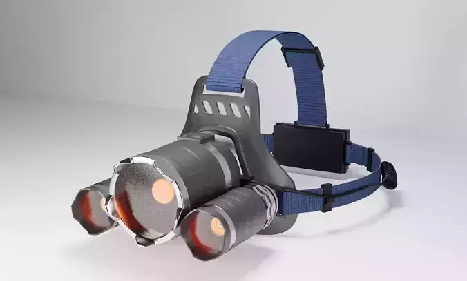 Flashlight headlamps for camping and hiking 3D model