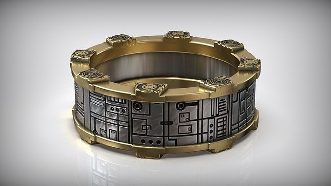 Cyber Punk Sci Fi Wedding Band 3D print model