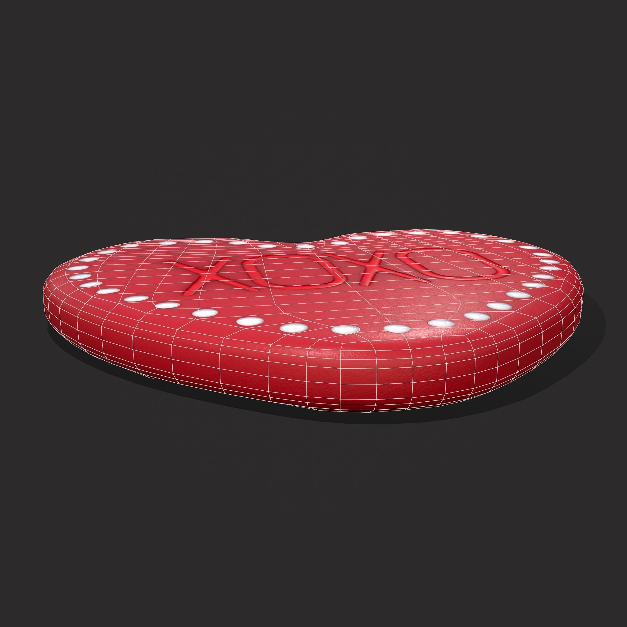 Heart Cookie xoxo Low-poly 3D model_20