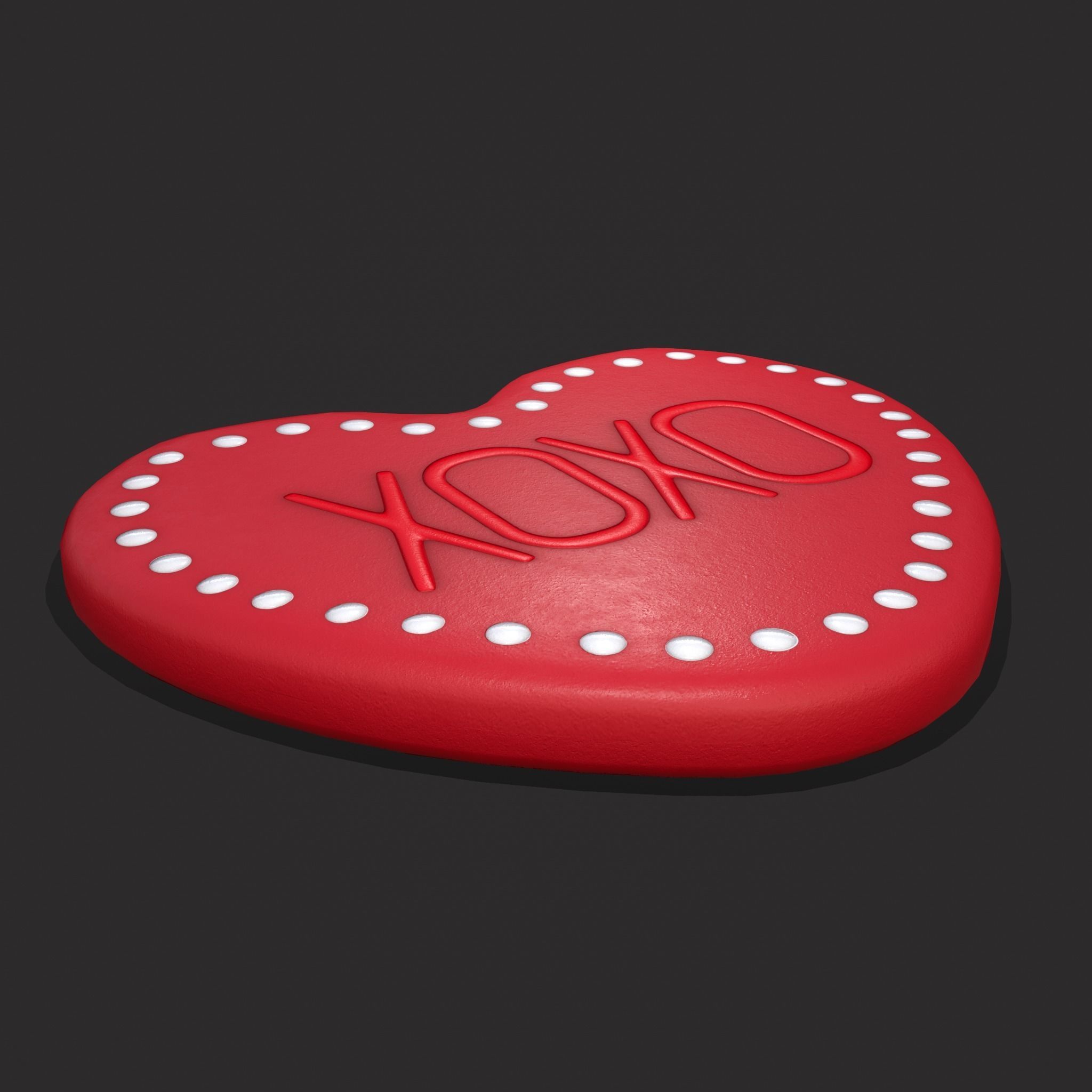 Heart Cookie xoxo Low-poly 3D model_13