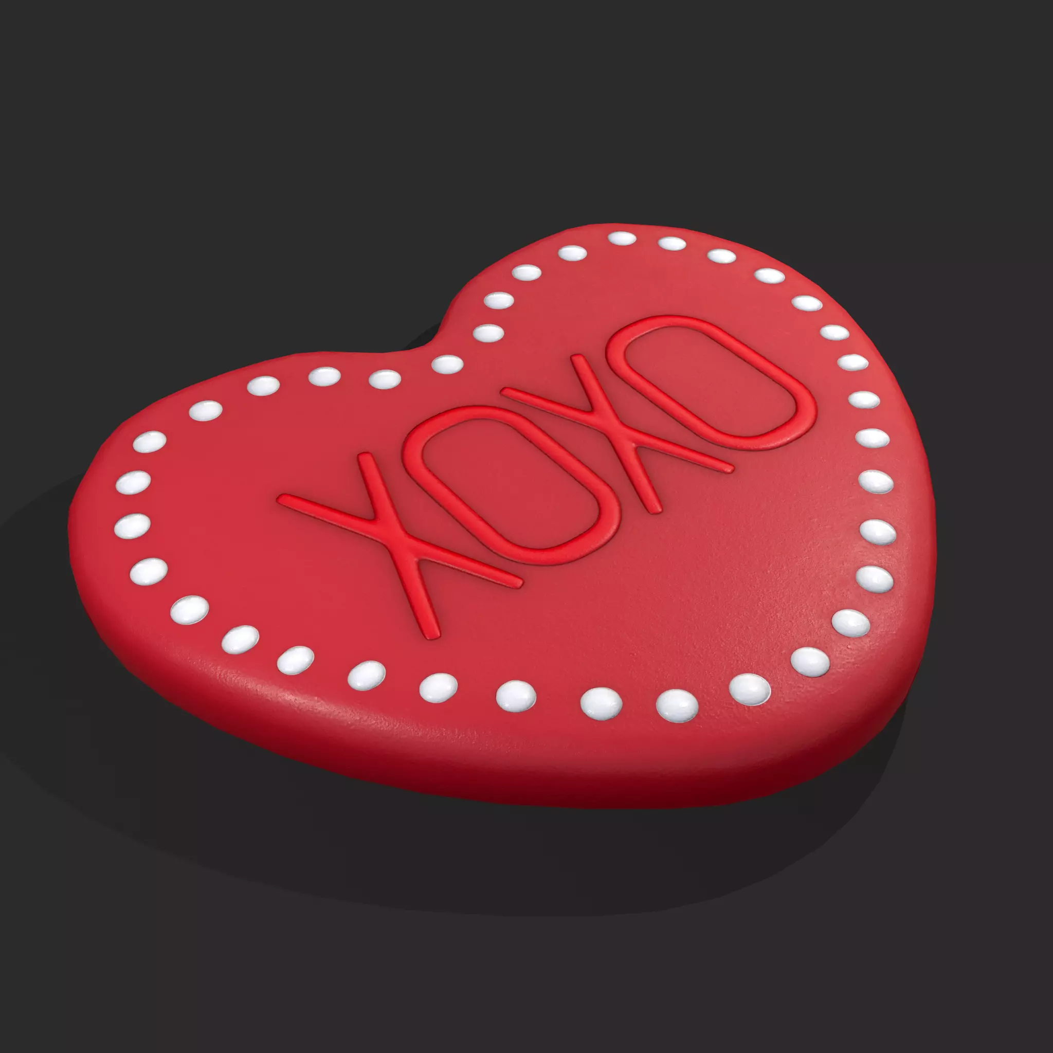 Heart Cookie xoxo Low-poly 3D model_0