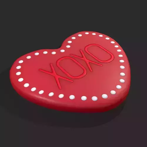 Heart Cookie xoxo Low-poly 3D model