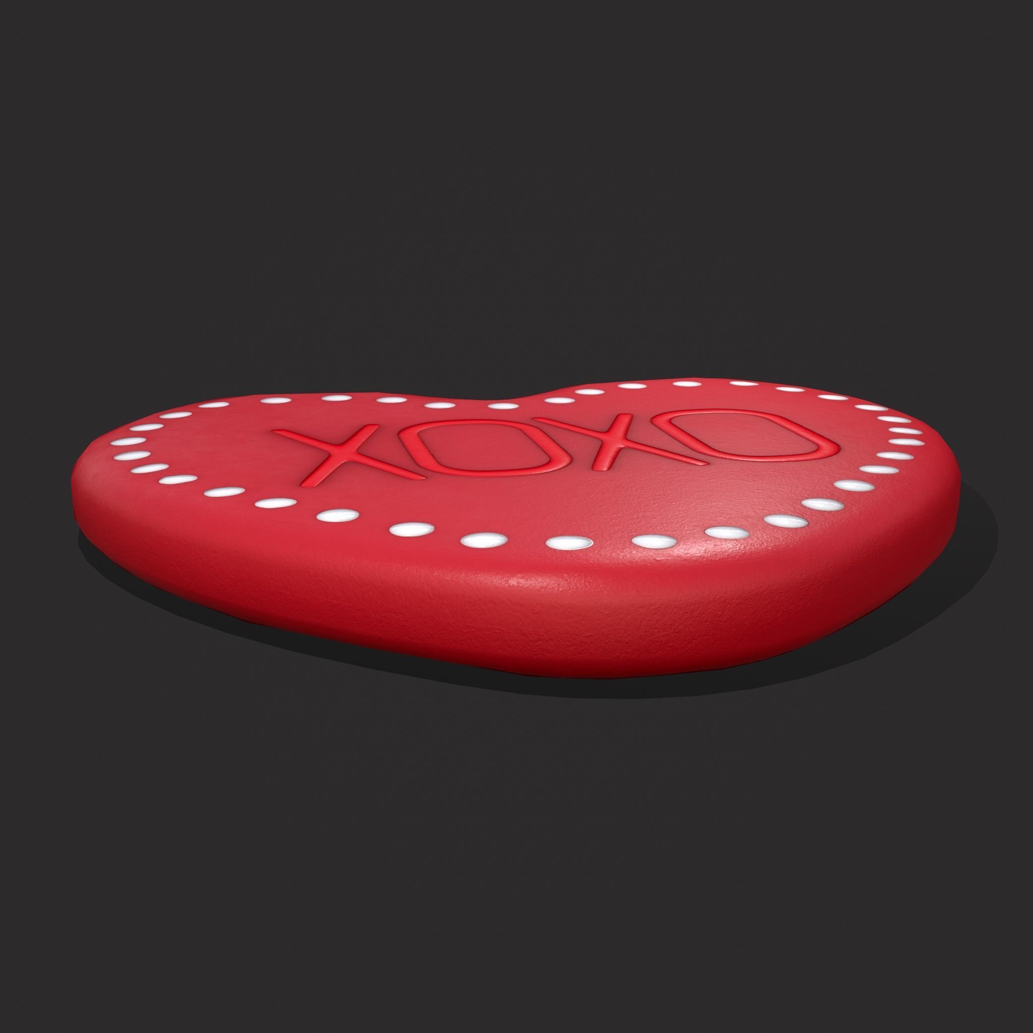 Heart Cookie xoxo Low-poly 3D model_19