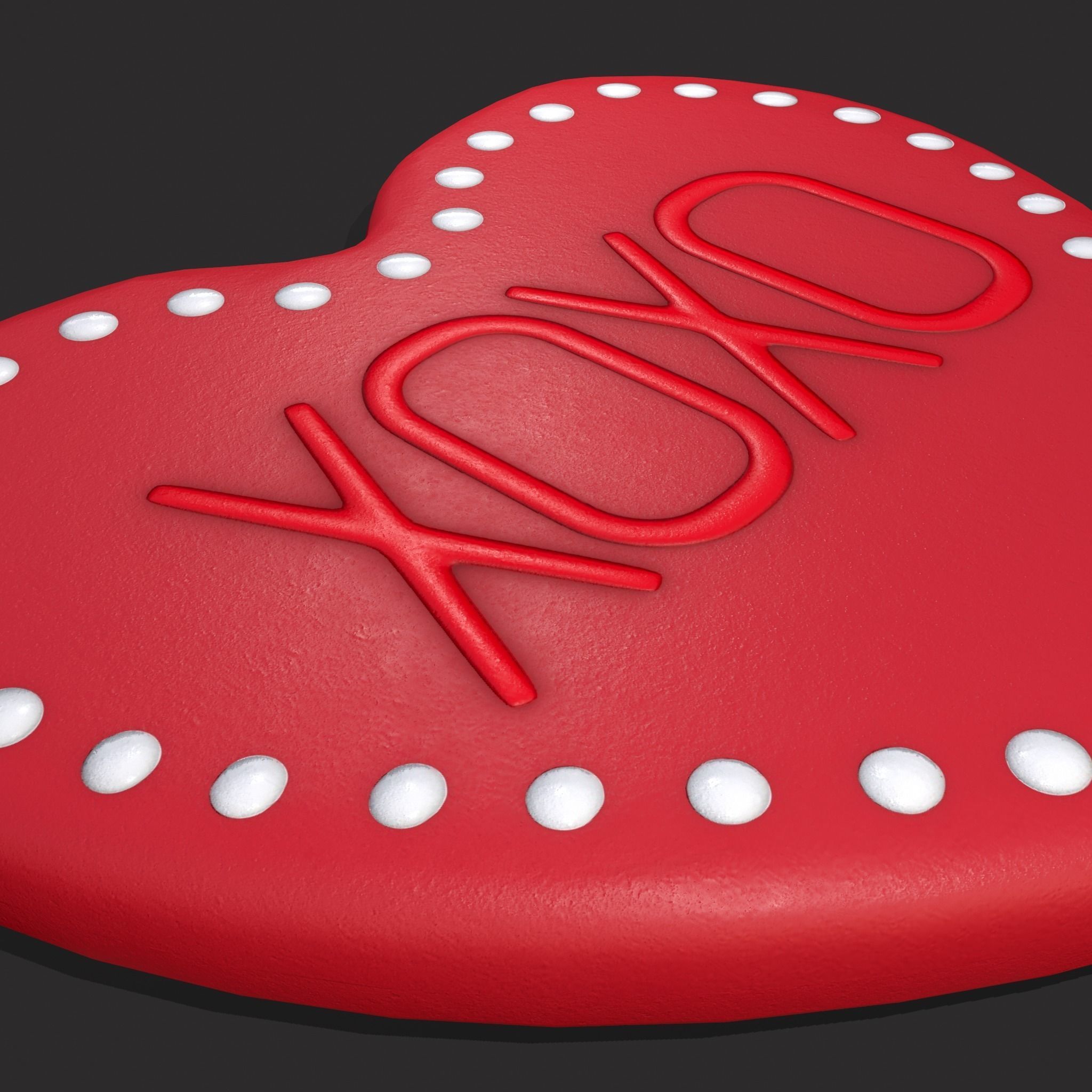 Heart Cookie xoxo Low-poly 3D model_15