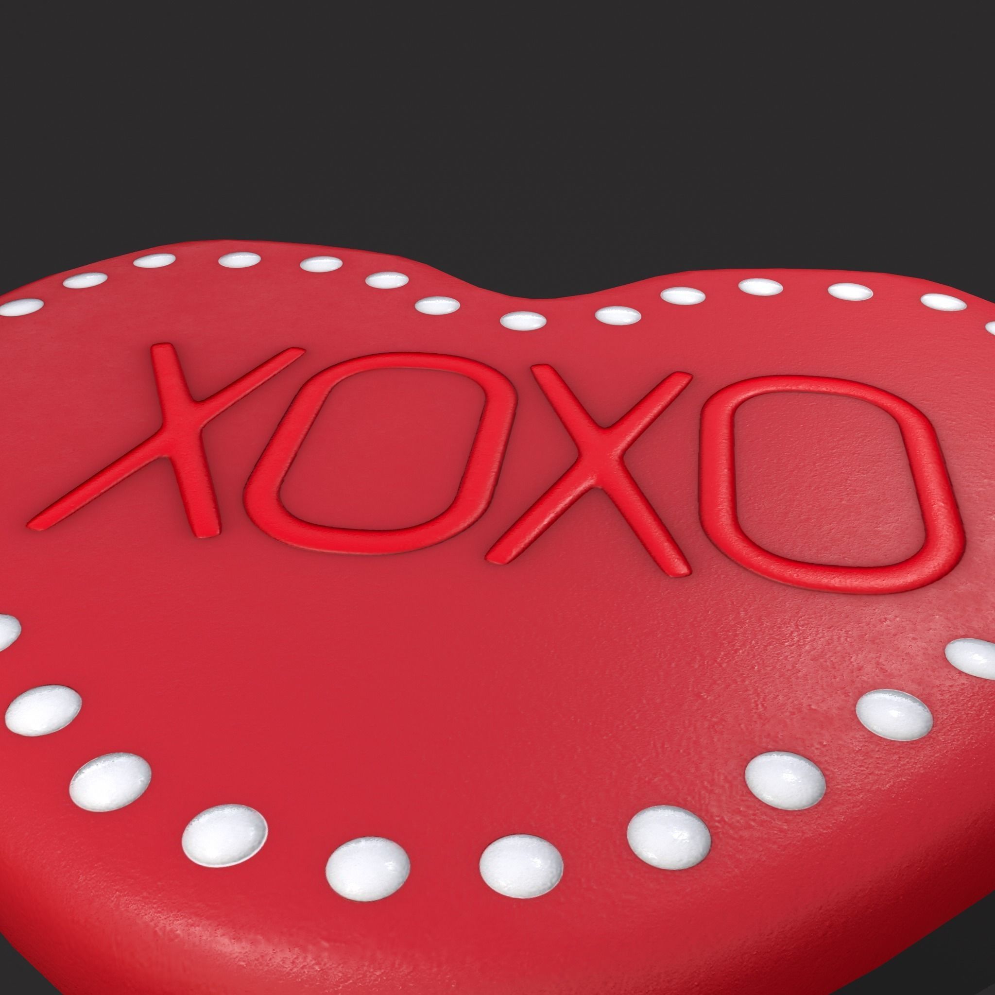 Heart Cookie xoxo Low-poly 3D model_17