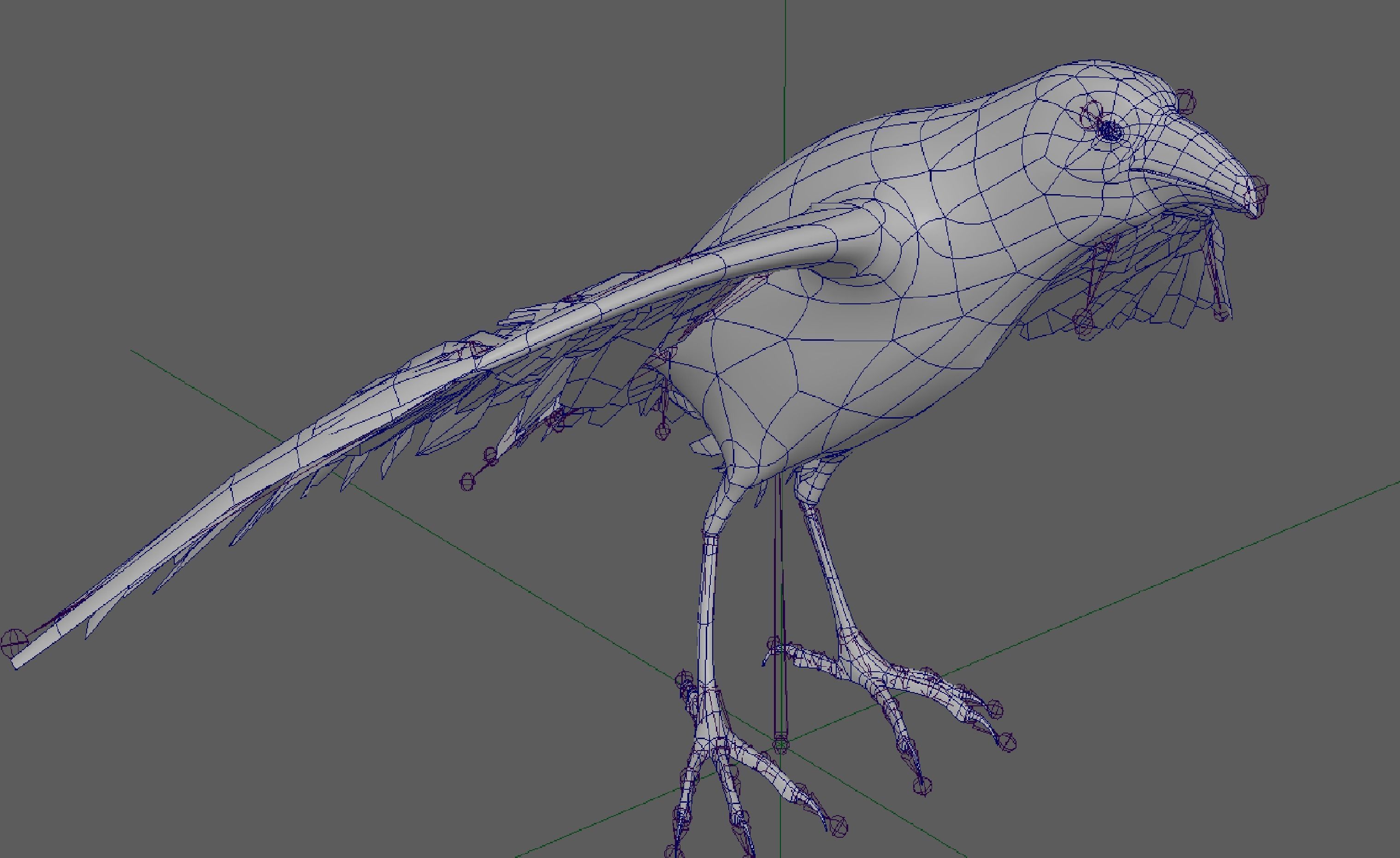 Raven Rigged  Low-poly 3D model_8
