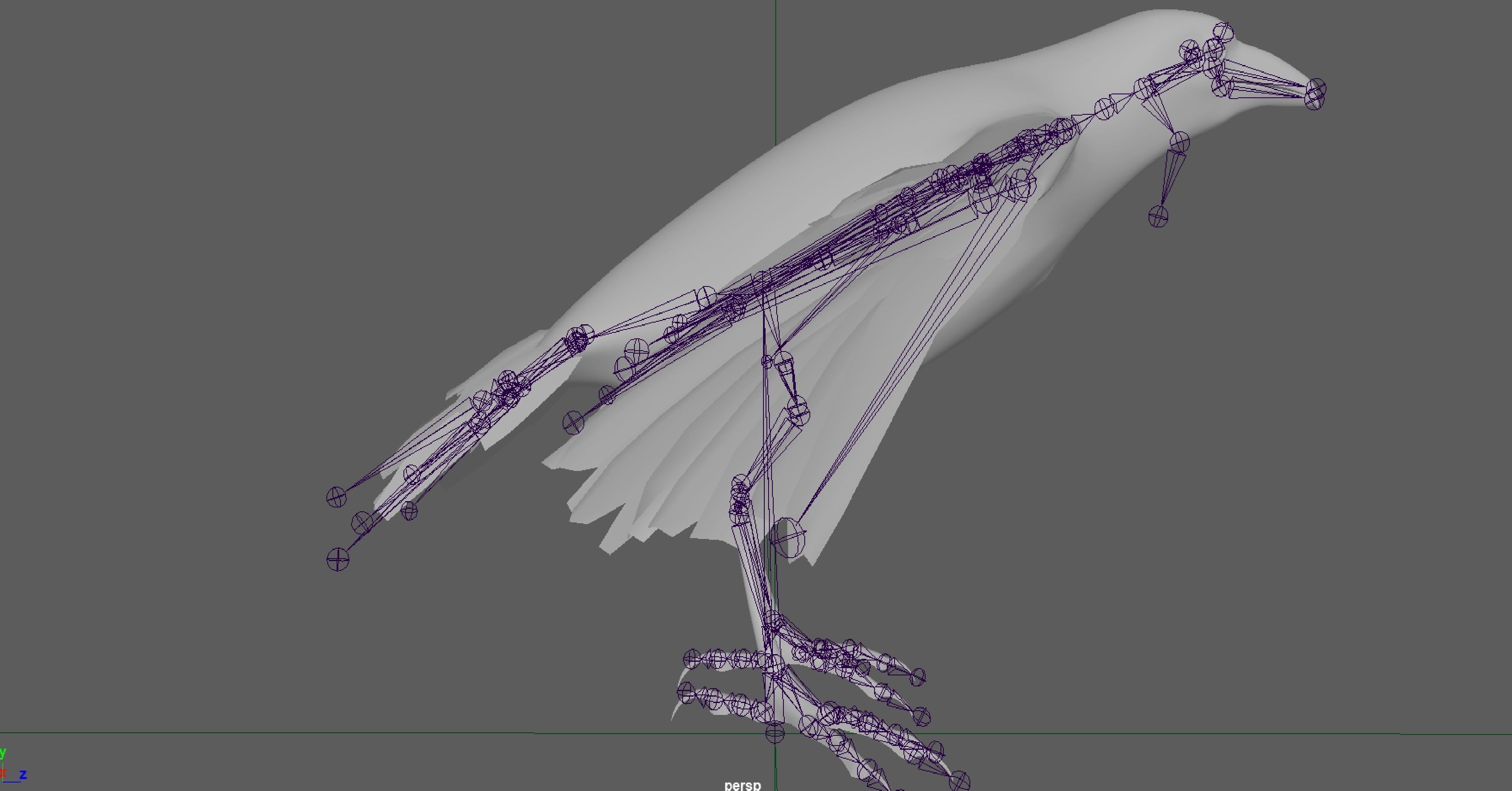 Raven Rigged  Low-poly 3D model_4