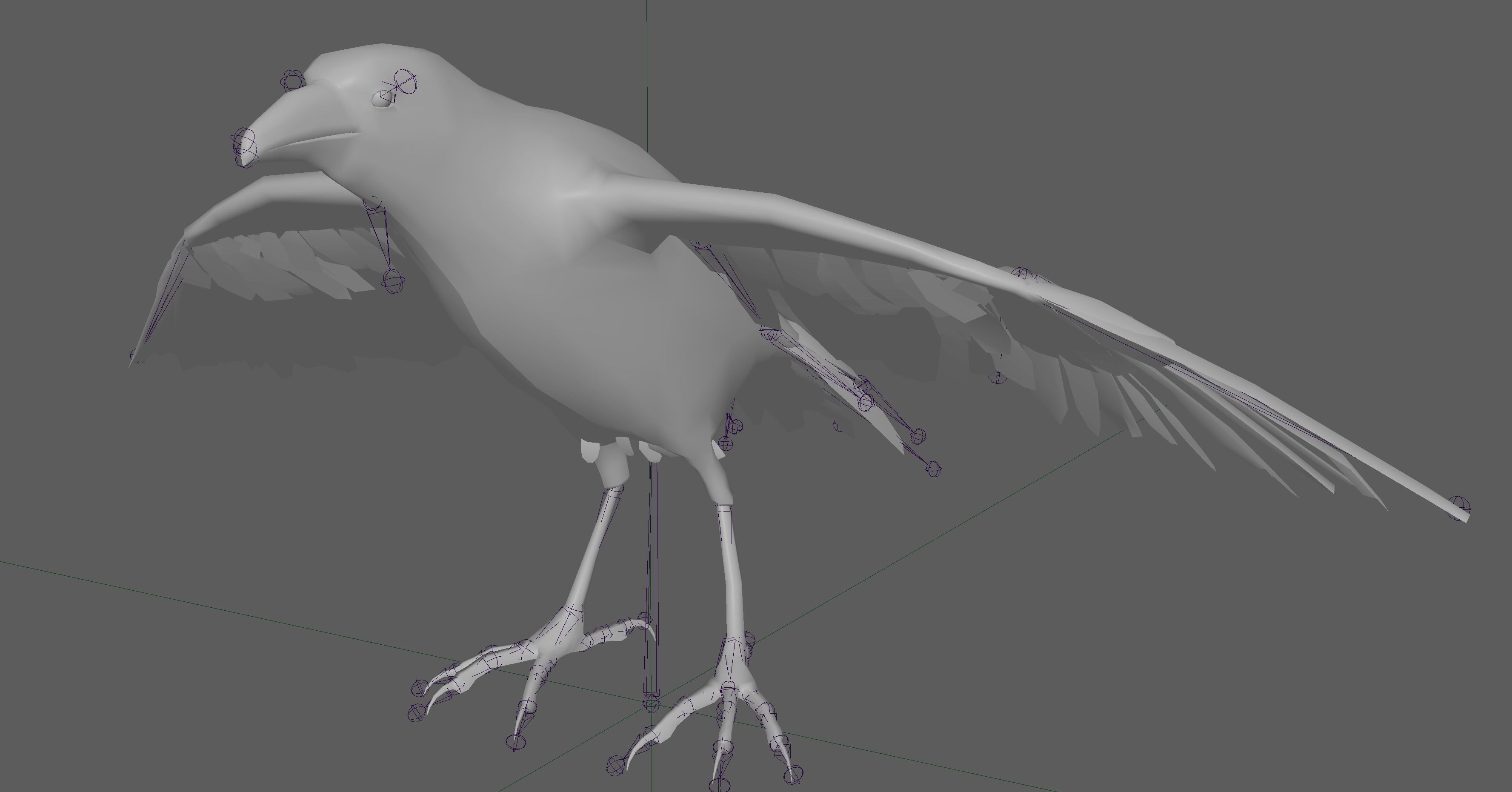 Raven Rigged  Low-poly 3D model_10