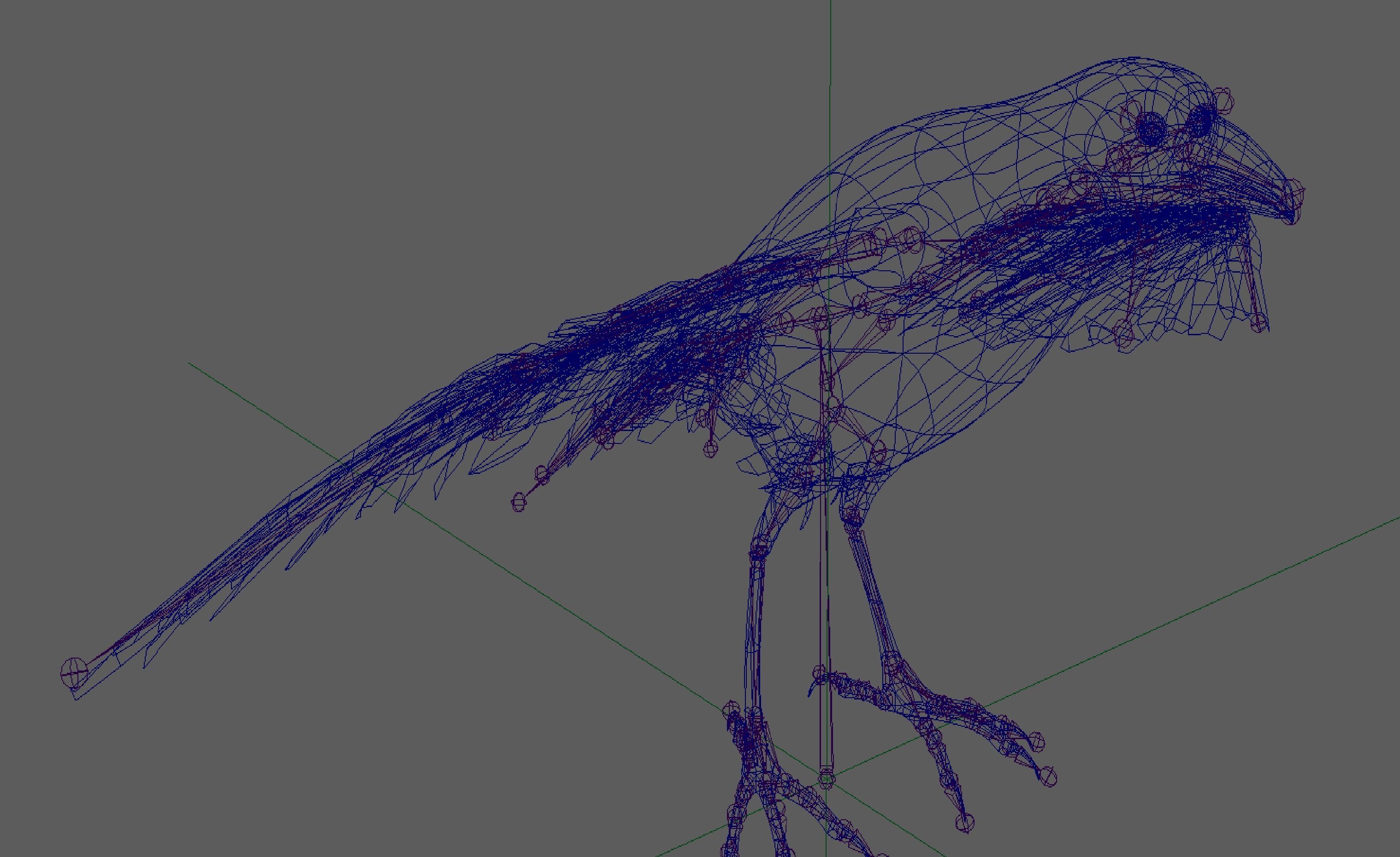 Raven Rigged  Low-poly 3D model_7
