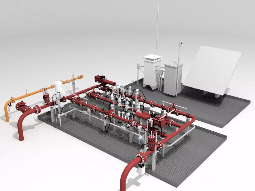 Industrial Above Ground Pipe Network 3D model