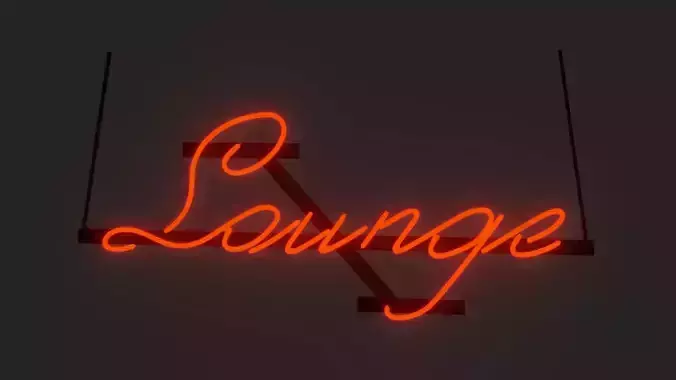 Neon Lounge Sign Low-poly 3D model