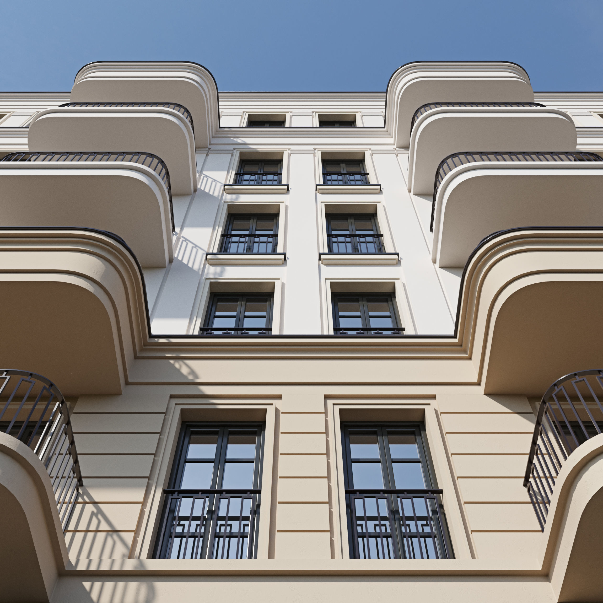 Classic residential building 18 3D model_4