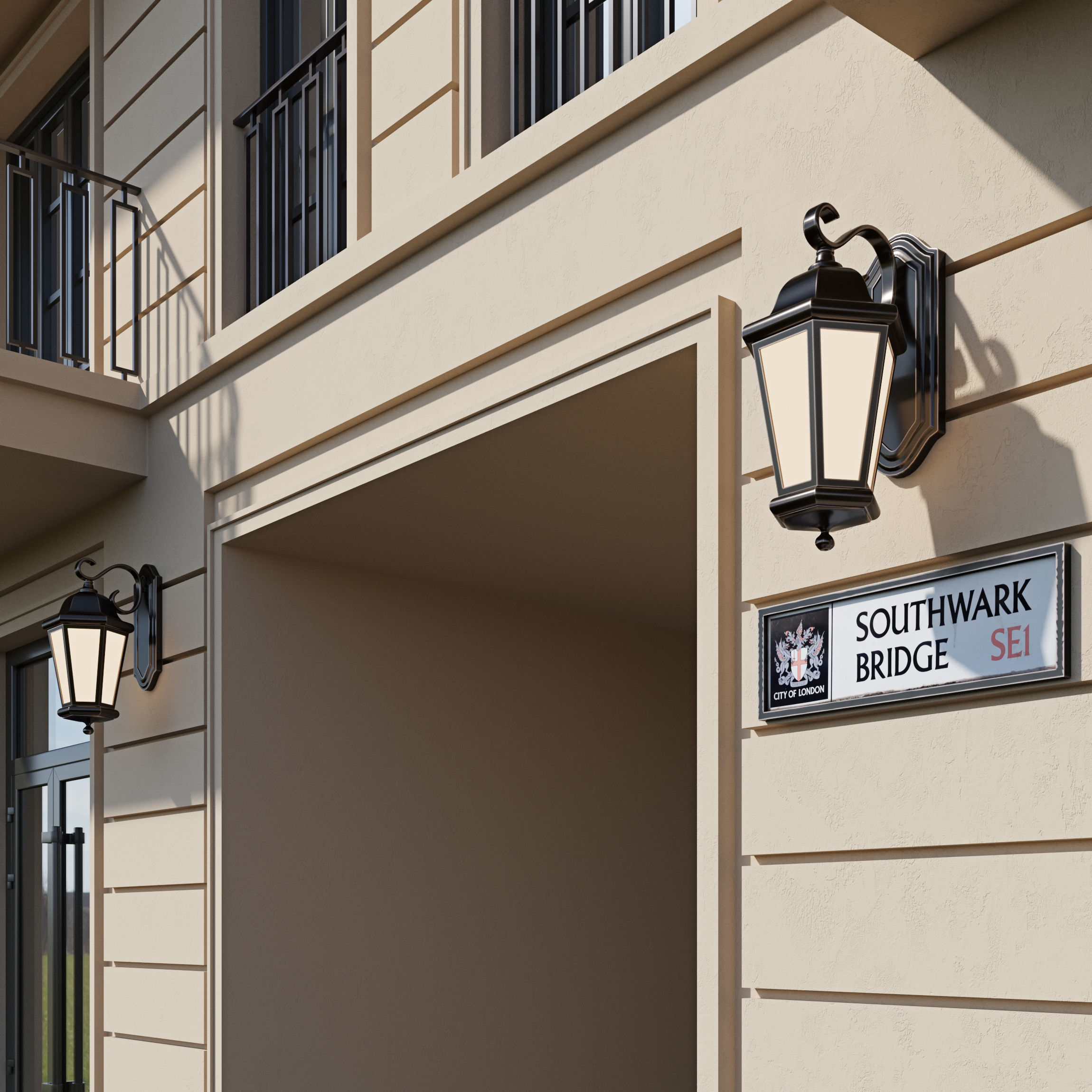 Classic residential building 18 3D model_5