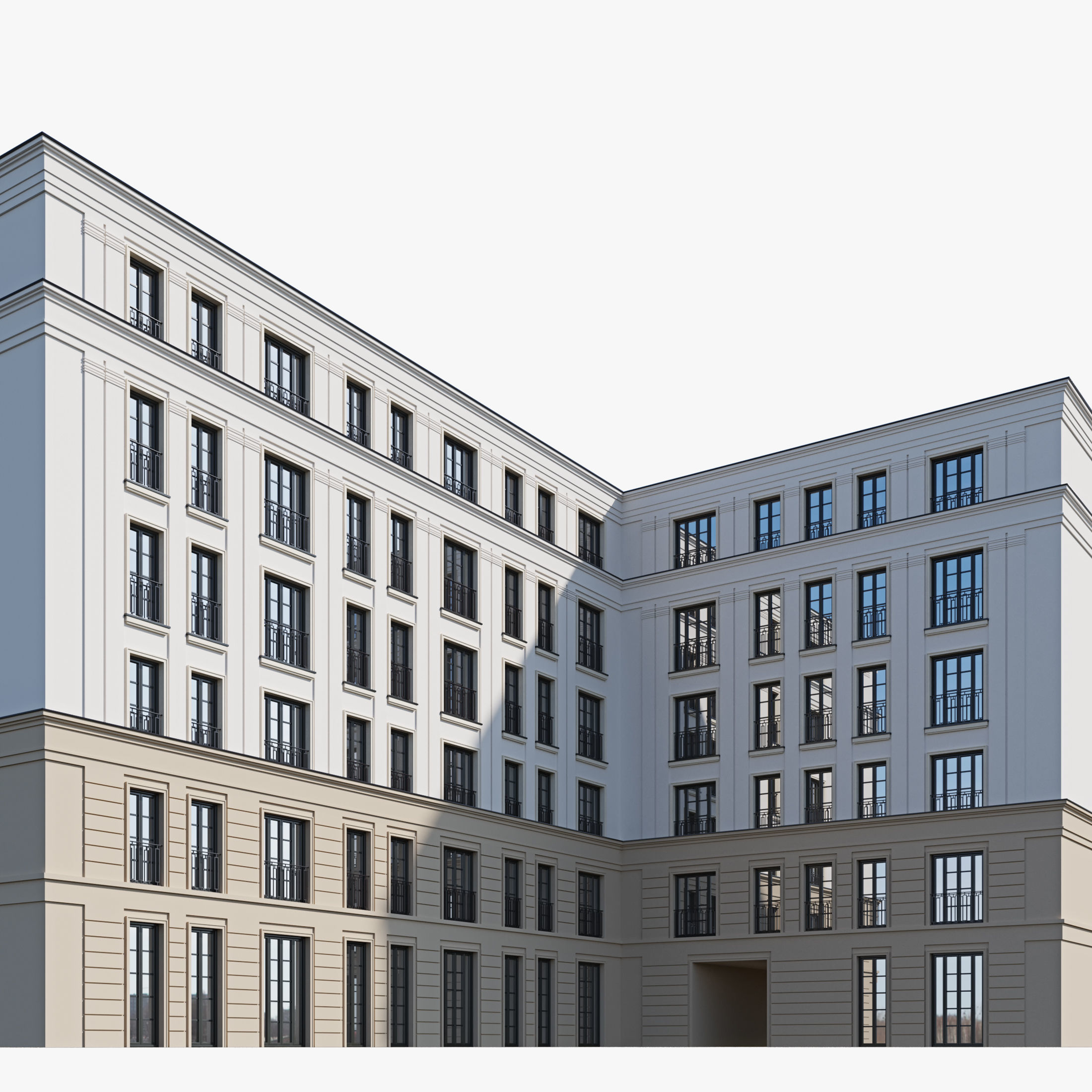 Classic residential building 18 3D model_12