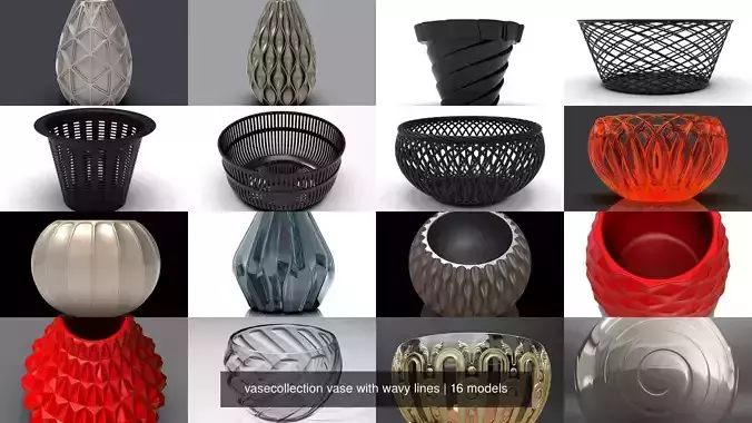 vasecollection vase with wavy lines 