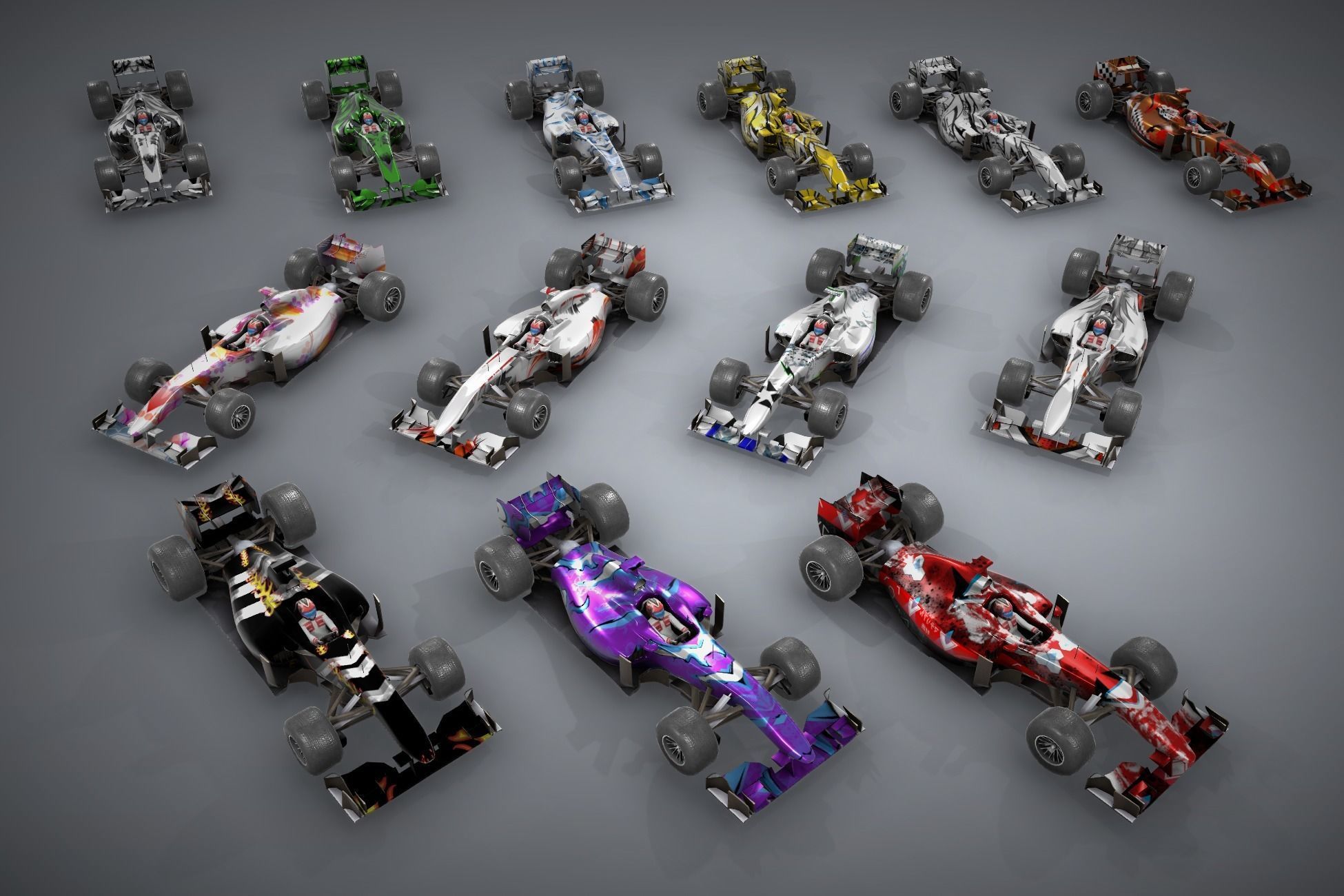 F1 Racing Car Model 1 Low-poly 3D model_1