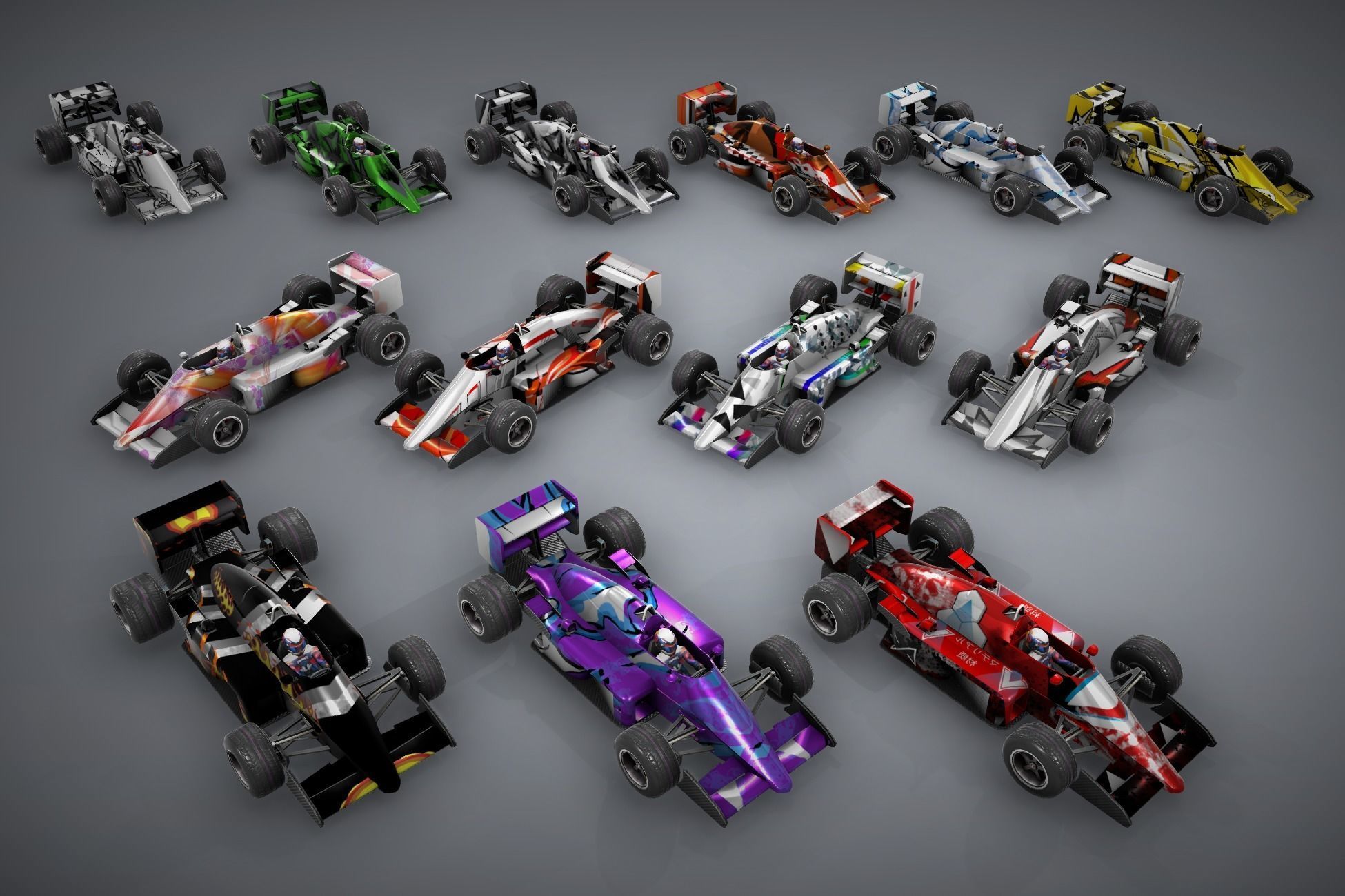 F1 Racing Car Model 2 Low-poly 3D model_1