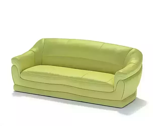 Yellow Green Leather Sofa