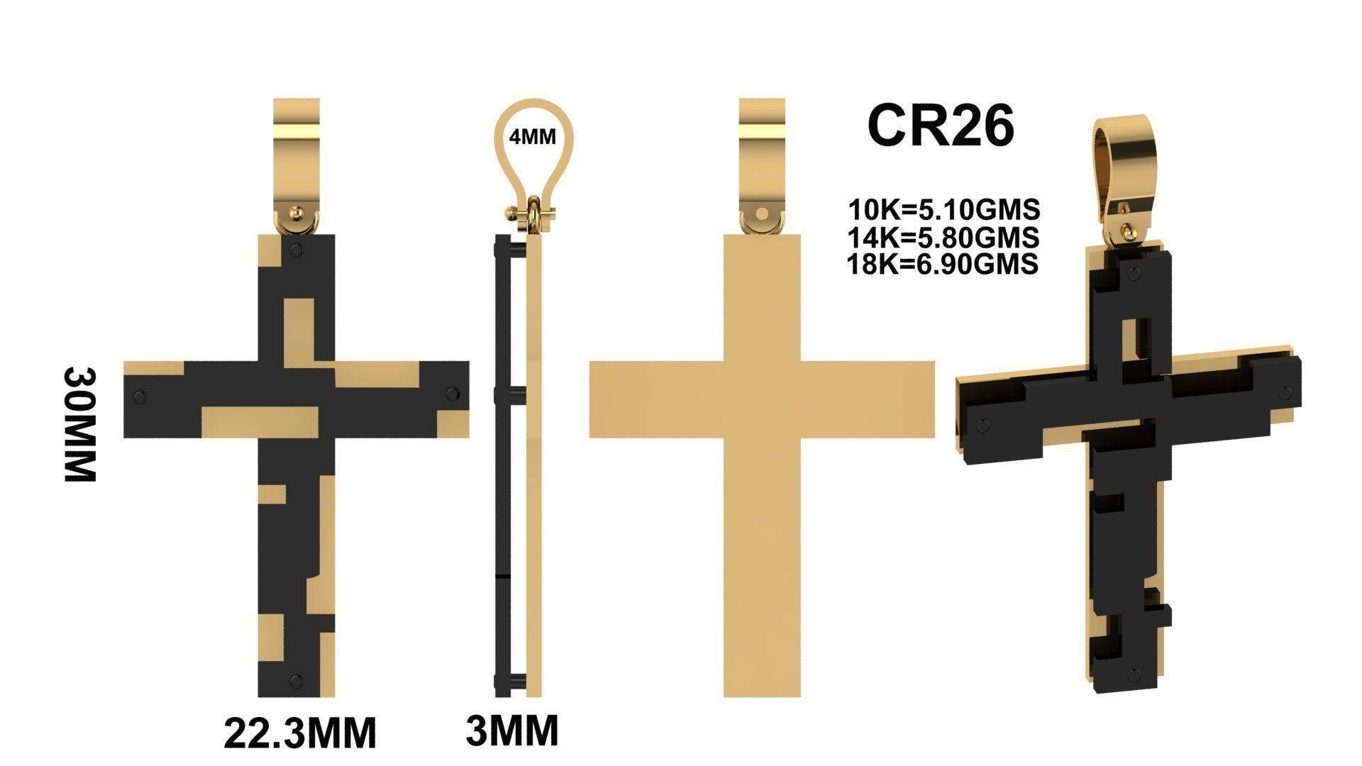 CROSS PENDANT CR26 3D print model_1