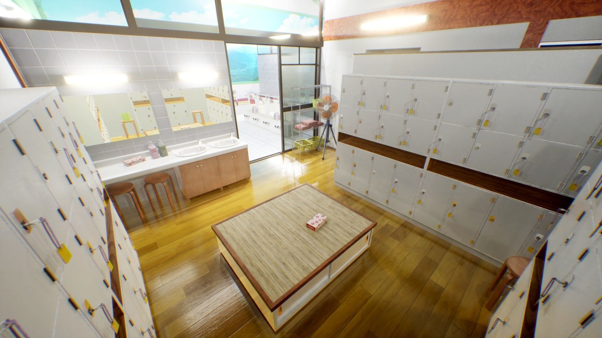 Japanese Bathhouse Environment Low-poly 3D model_6