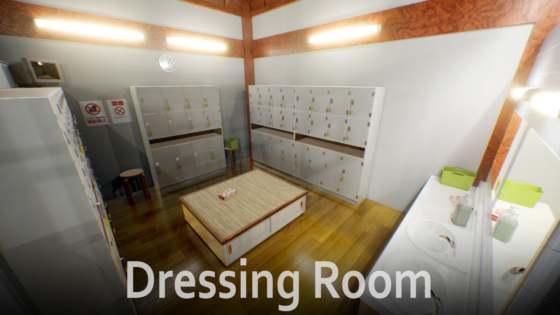 Japanese Bathhouse Environment Low-poly 3D model_5