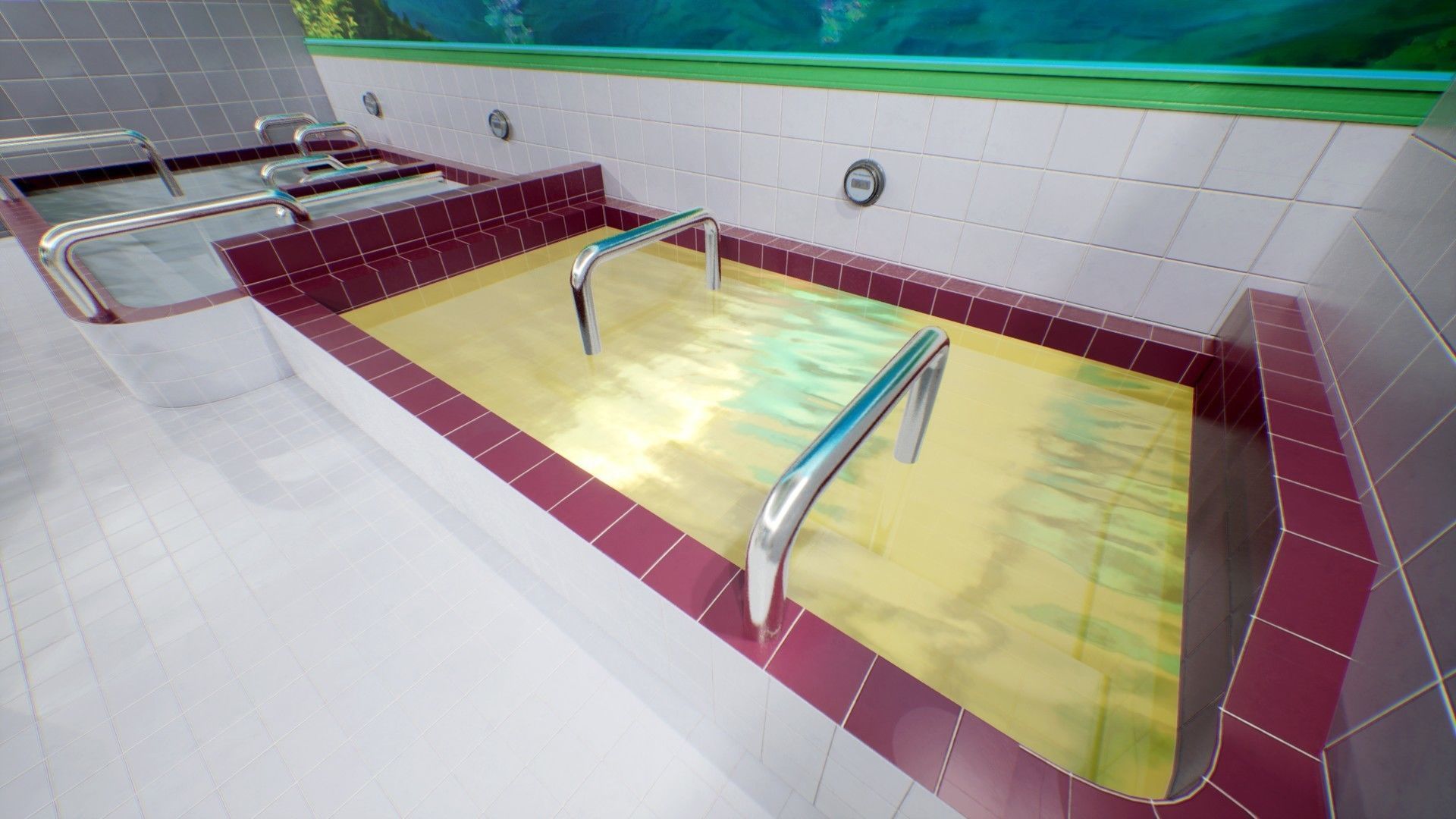 Japanese Bathhouse Environment Low-poly 3D model_4