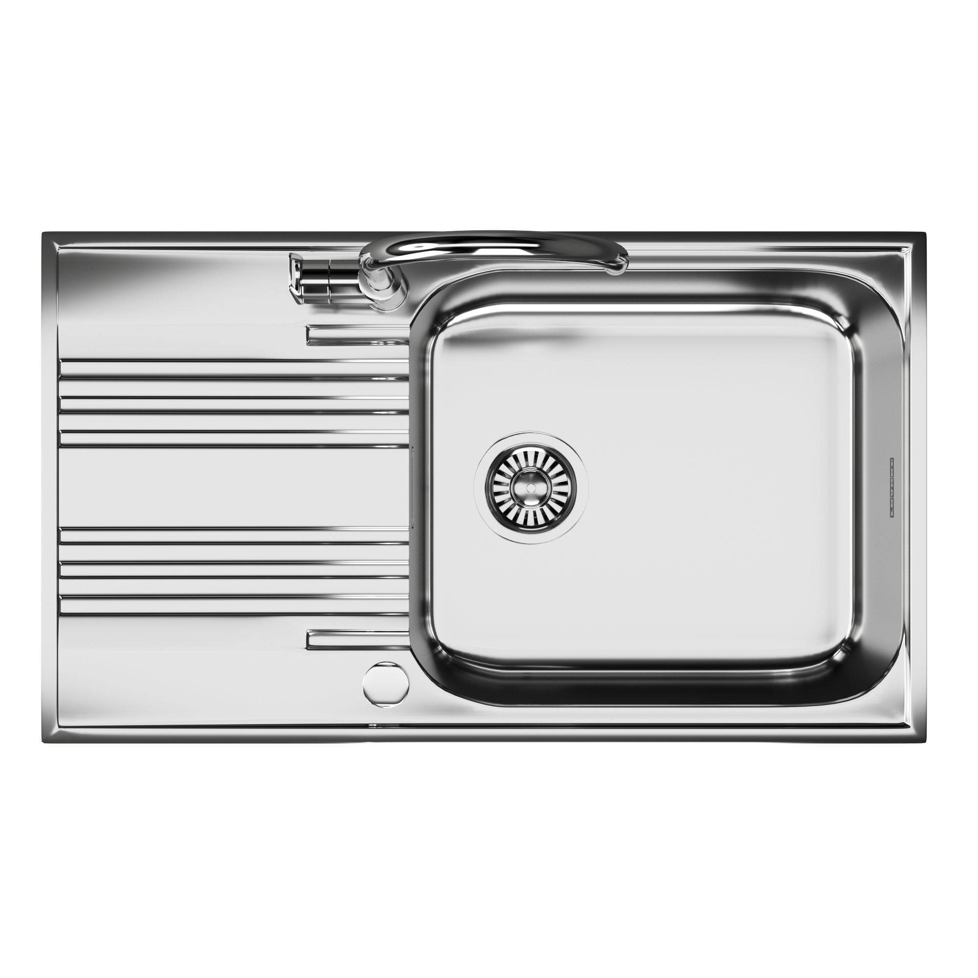 Kitchen sink FRANKE 611-86 and Single lever mixer Grohe BauLoop 3D model_3