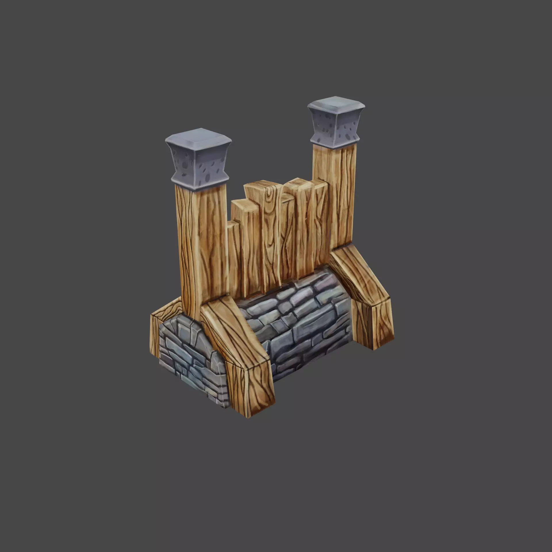 handpainted wall Low-poly 3D model