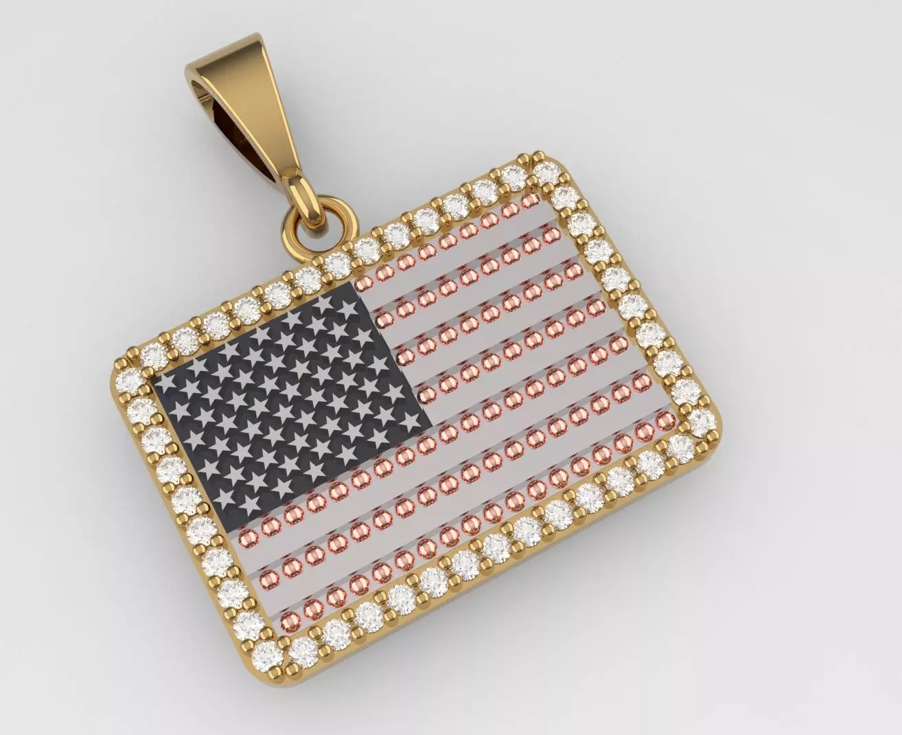 American Flag Pendant 3D print model