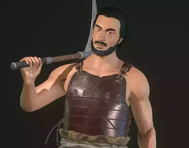 Japanese Samurai Bandit Low-poly 3D model