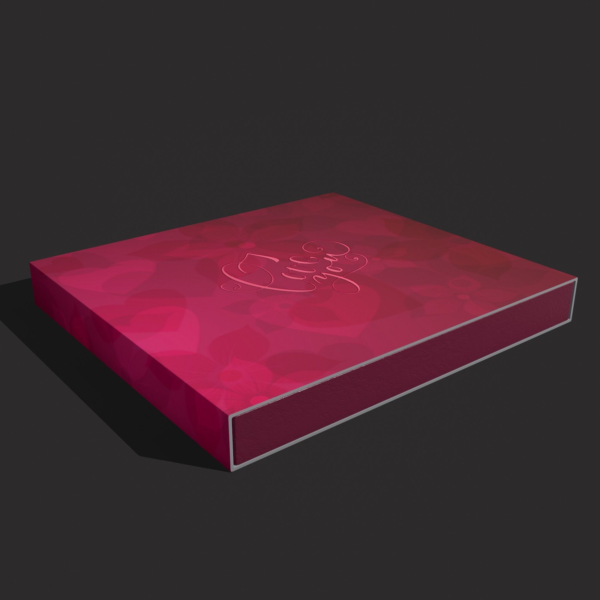 Heart Chocolates Box Low-poly 3D model_15