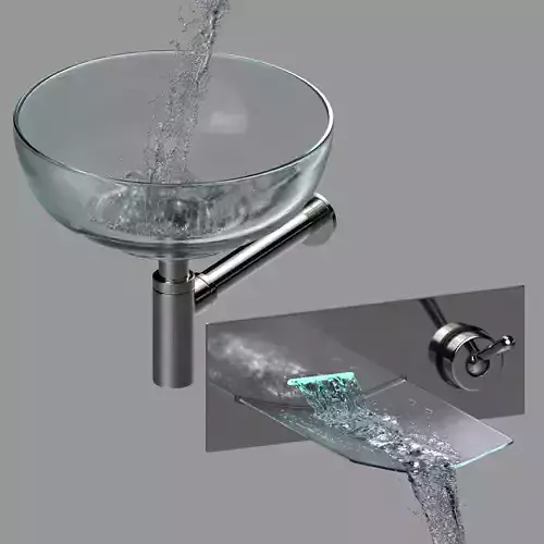 led wall faucet and sink